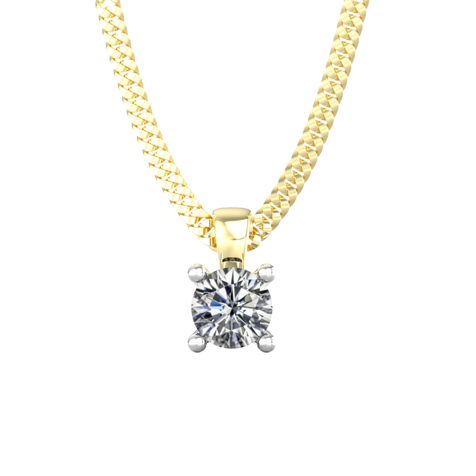 By Request 9ct Yellow & White Gold 0.33ct Solitaire Diamond Pendant