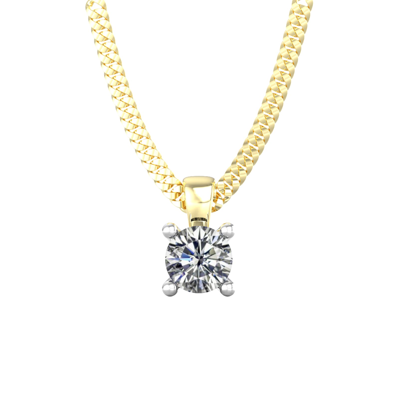 By Request 18ct Yellow & White Gold 0.33ct Solitaire Diamond Pendant