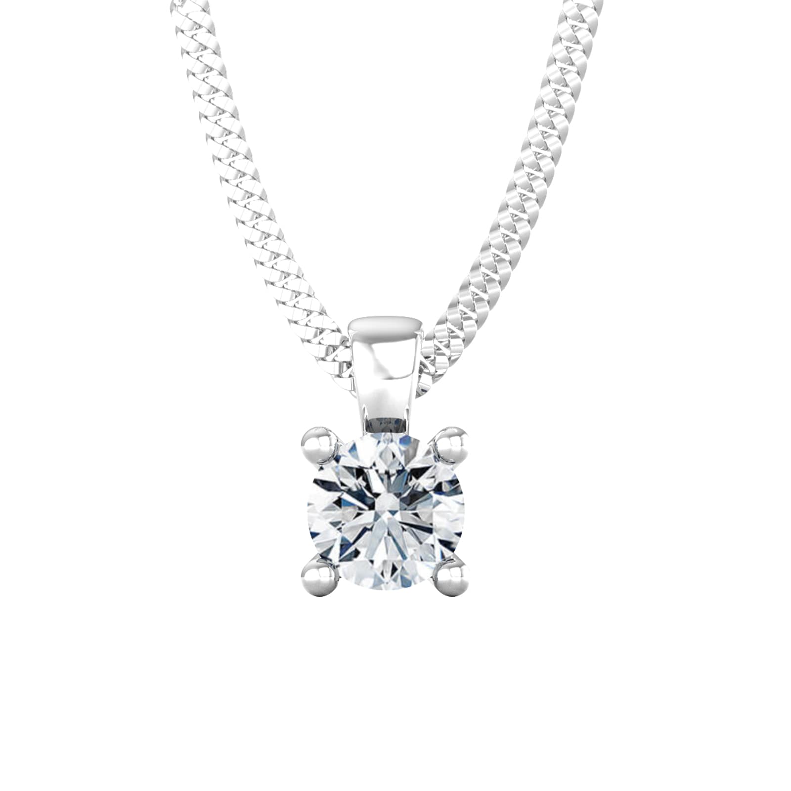 By Request 9ct White Gold 0.50ct Solitaire Diamond Pendant