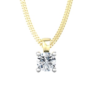 By Request 9ct Yellow & White Gold 0.50ct Solitaire Diamond Pendant