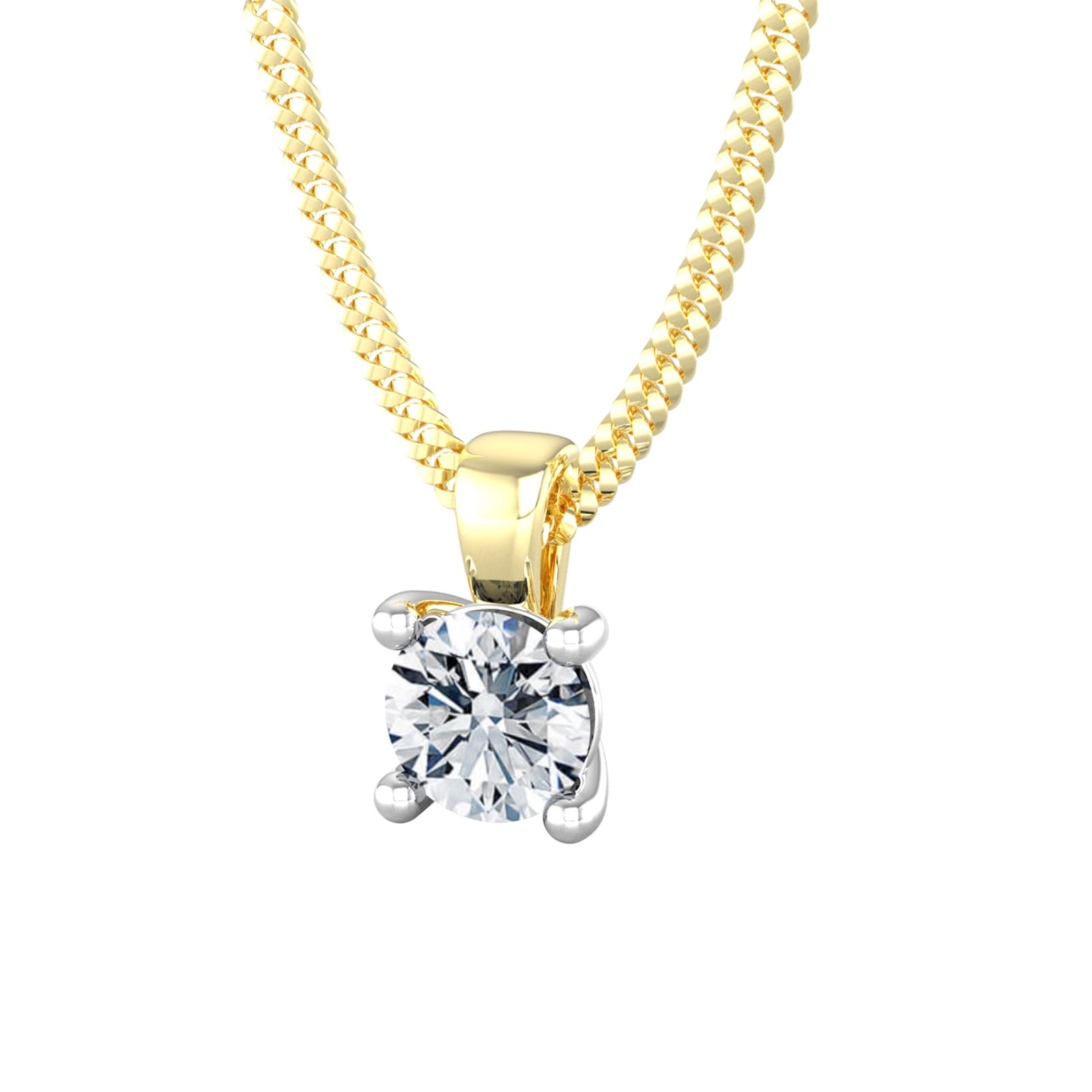 By Request 9ct Yellow & White Gold 0.50ct Solitaire Diamond Pendant