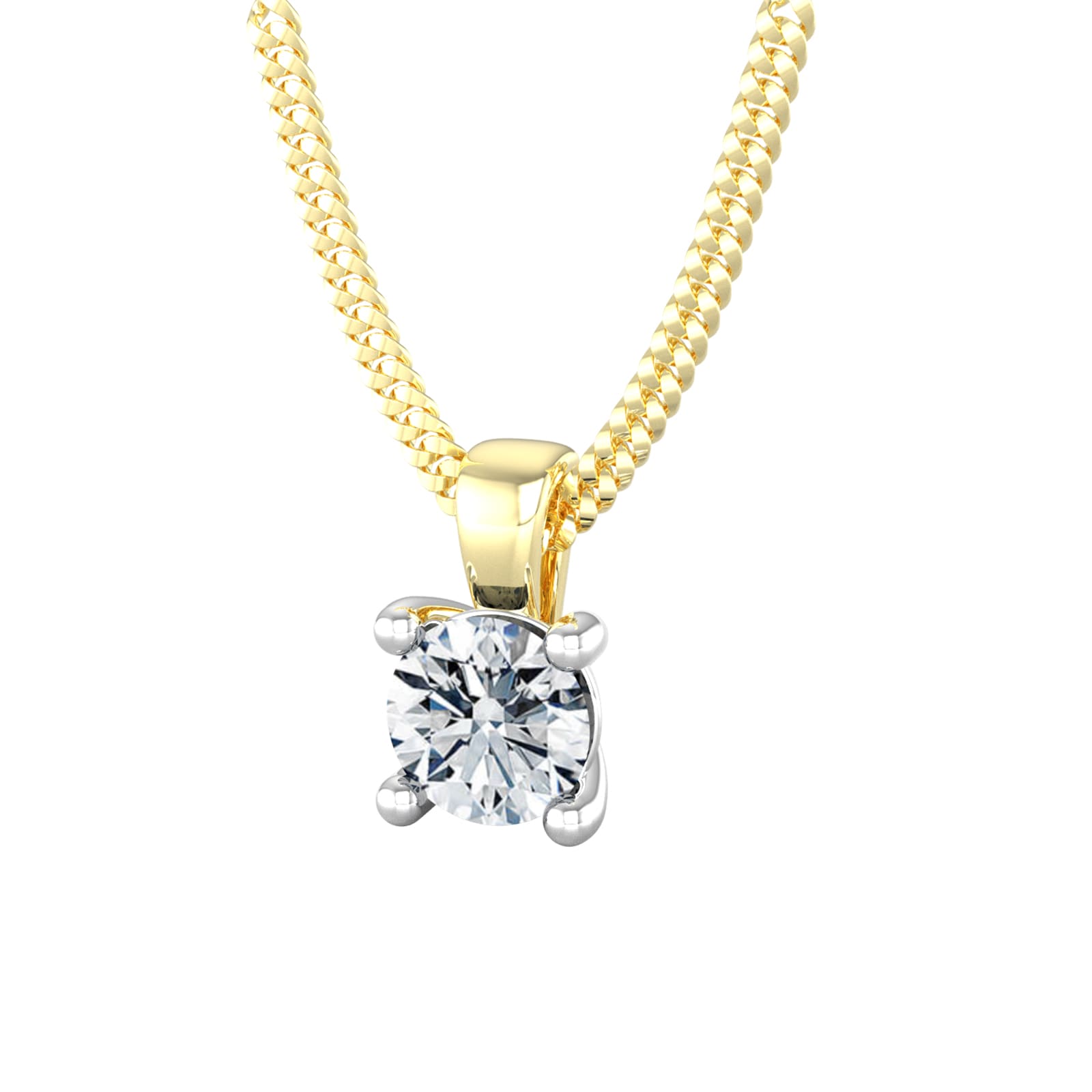 By Request 18ct Yellow & White Gold 0.50ct Solitaire Diamond Pendant