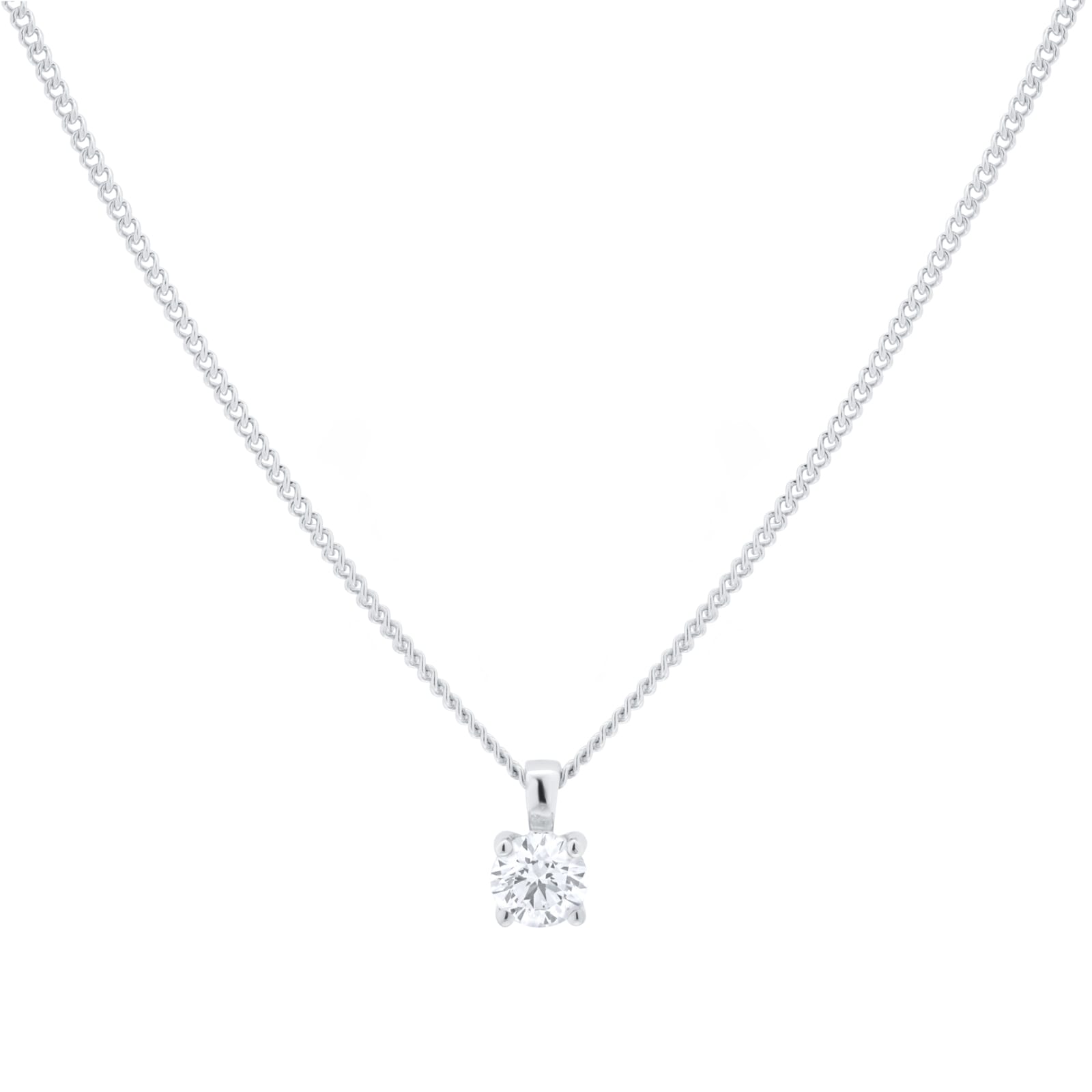 By Request 9ct White Gold 0.60ct Solitaire Diamond Pendant