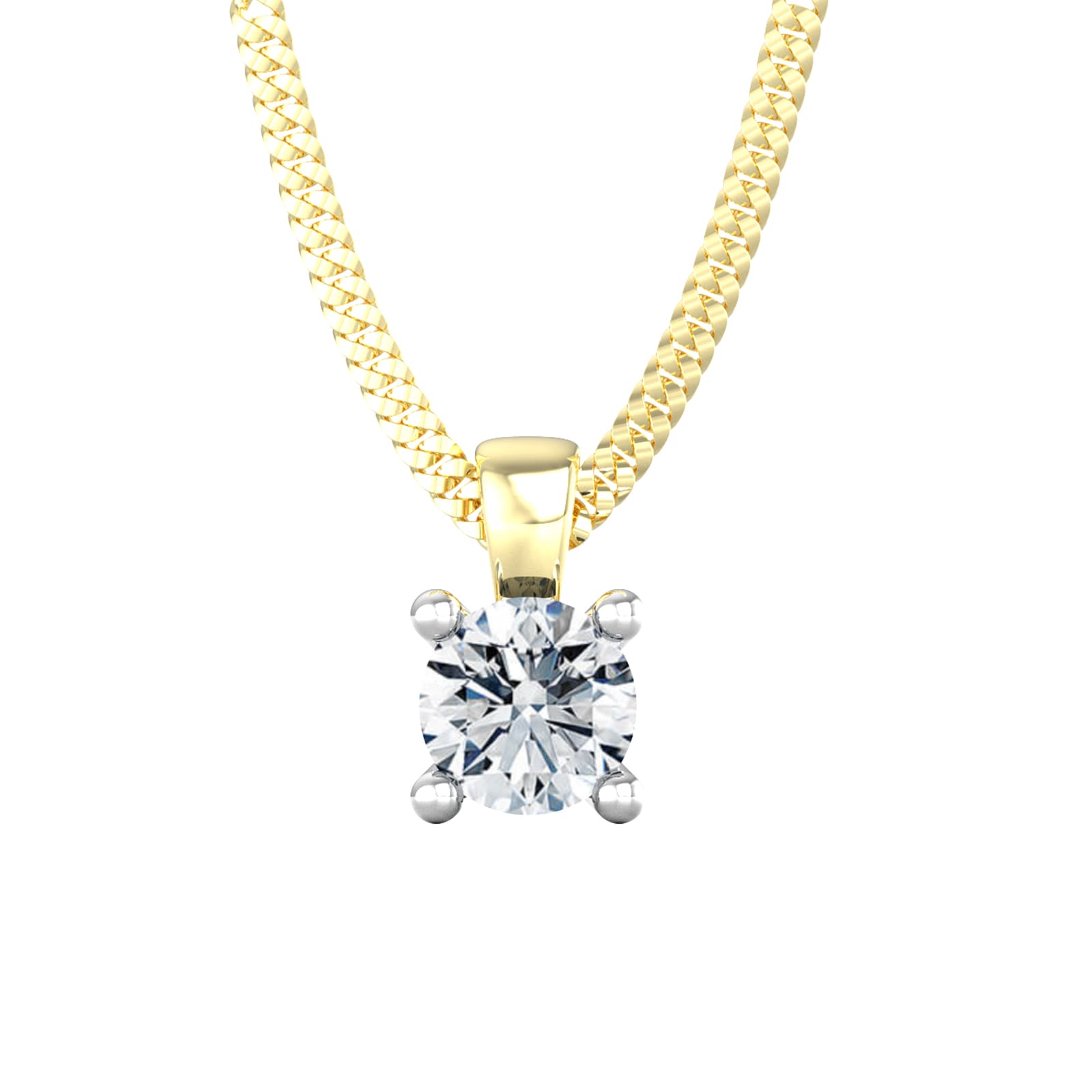 By Request 9ct Yellow & White Gold 0.60ct Solitaire Diamond Pendant