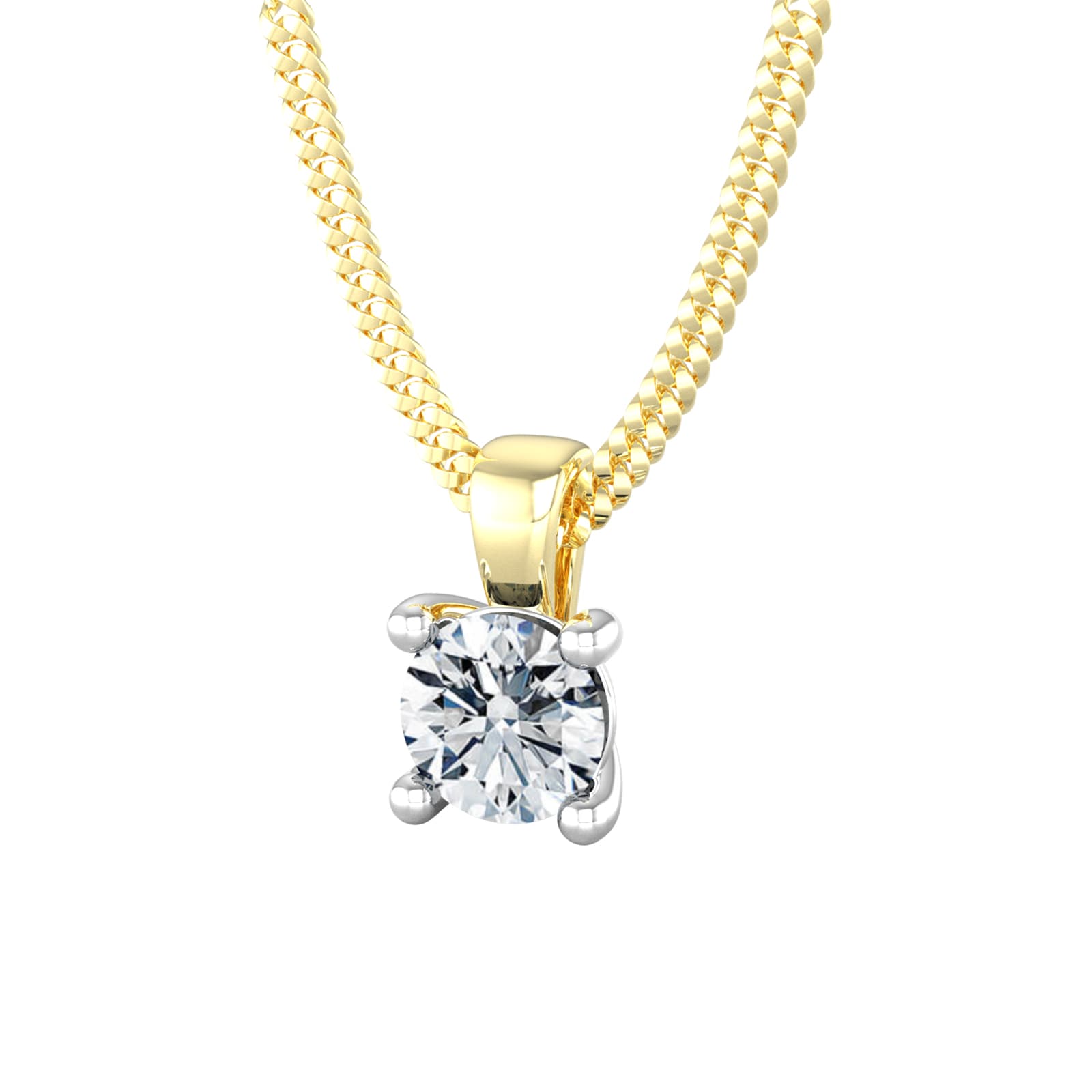 By Request 9ct Yellow & White Gold 0.60ct Solitaire Diamond Pendant