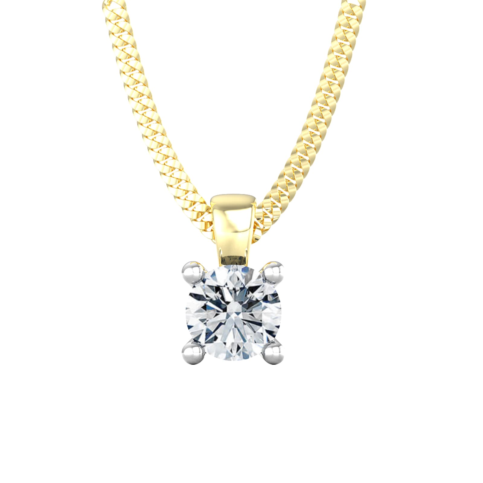 By Request 18ct Yellow & White Gold 0.60ct Solitaire Diamond Pendant