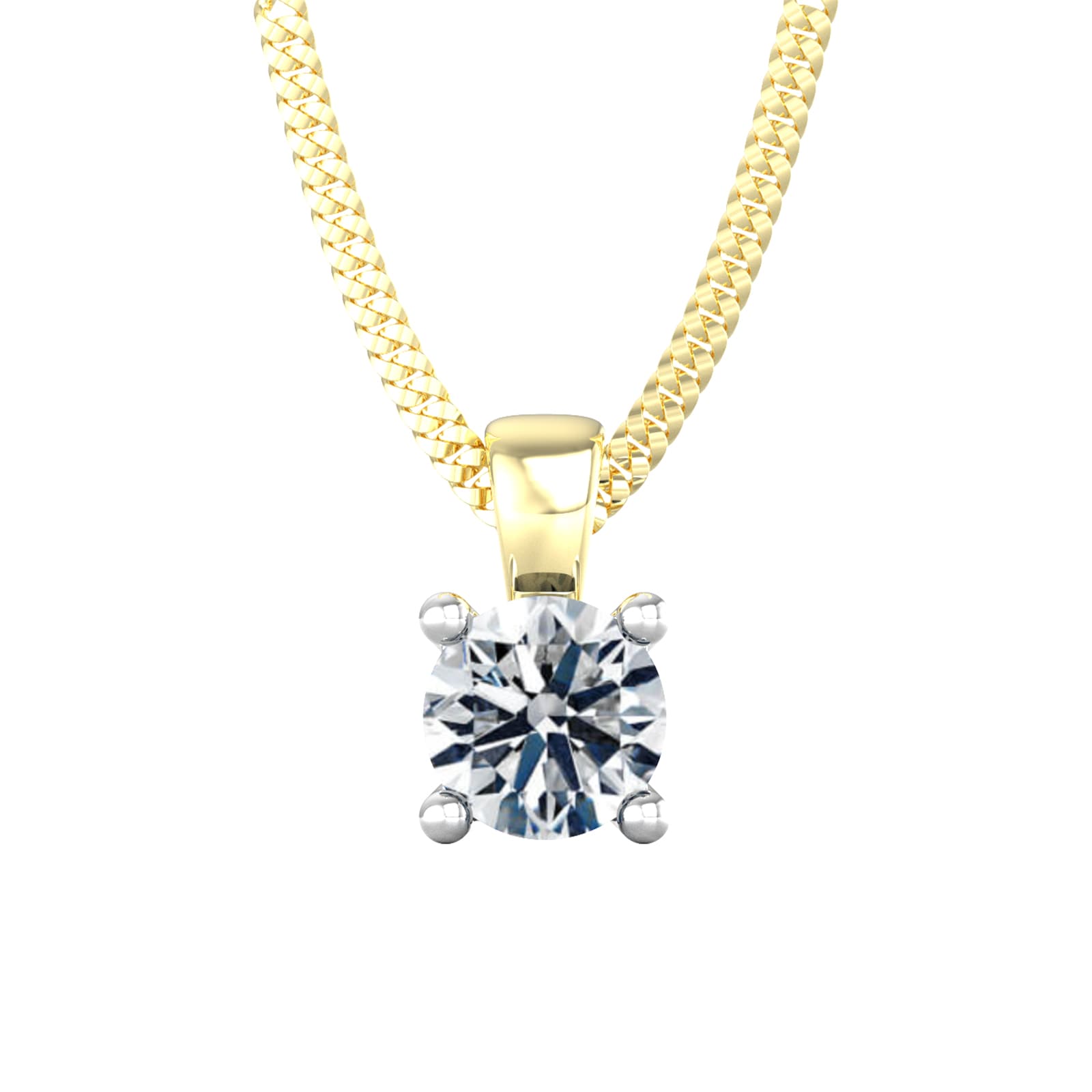 By Request 9ct Yellow & White Gold 0.75ct Solitaire Diamond Pendant By Request 9ct Yellow & White Gold 0.75ct Solitaire Diamond Pendant