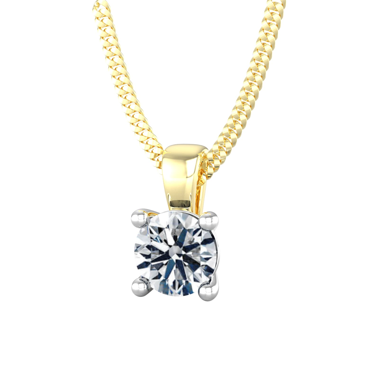 By Request 9ct Yellow & White Gold 0.75ct Solitaire Diamond Pendant By Request 9ct Yellow & White Gold 0.75ct Solitaire Diamond Pendant