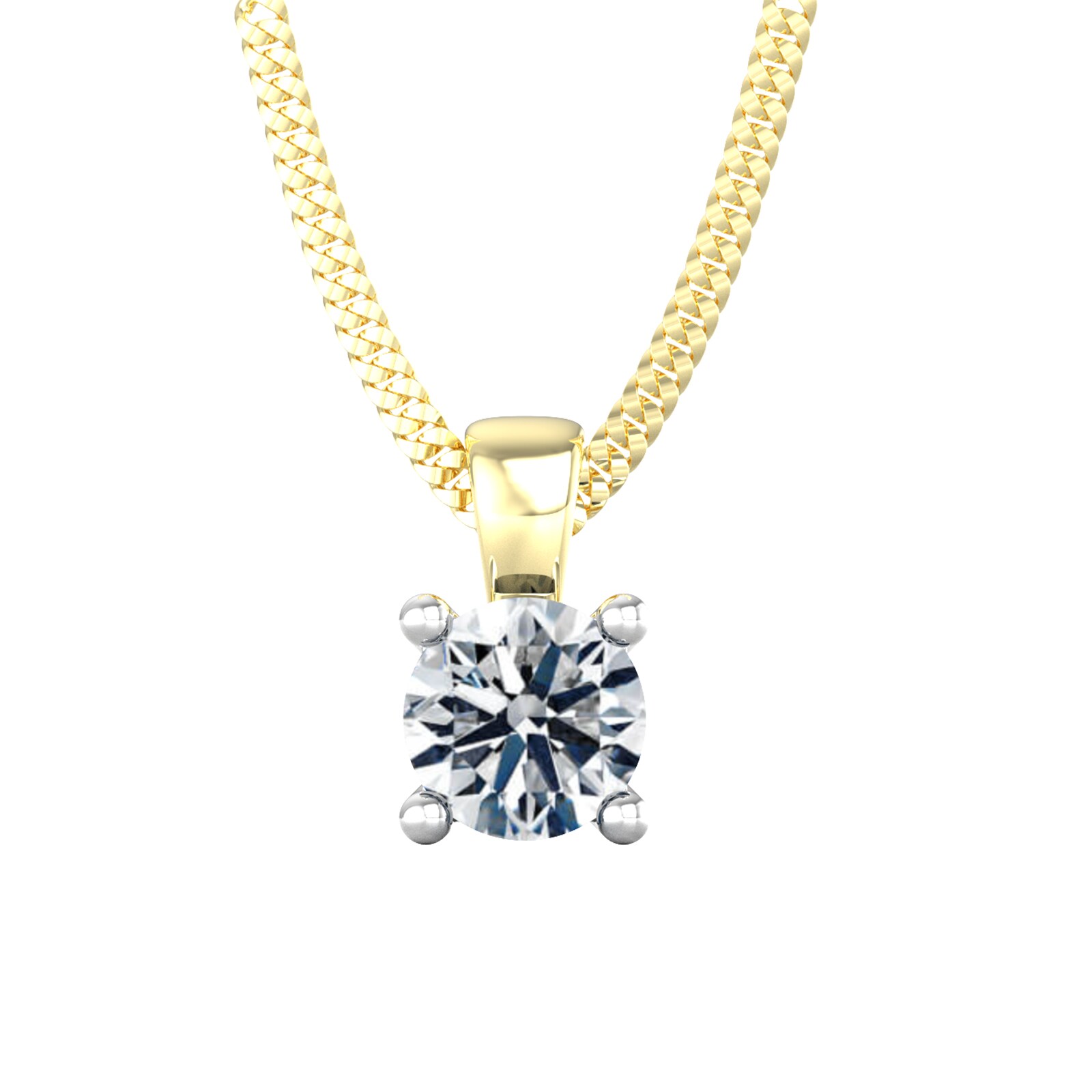 By Request 18ct Yellow & White Gold 0.75ct Solitaire Diamond Pendant
