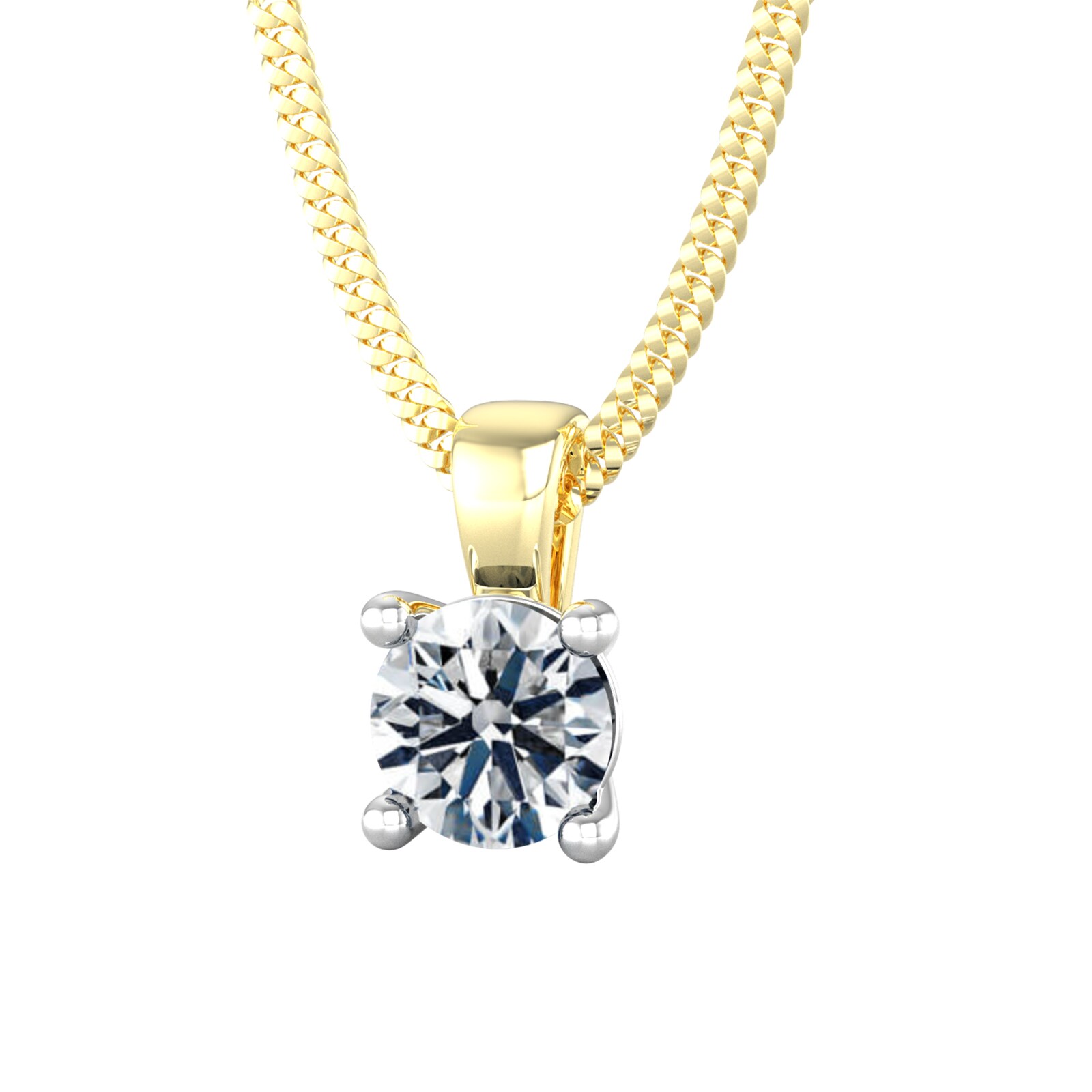By Request 18ct Yellow & White Gold 0.75ct Solitaire Diamond Pendant