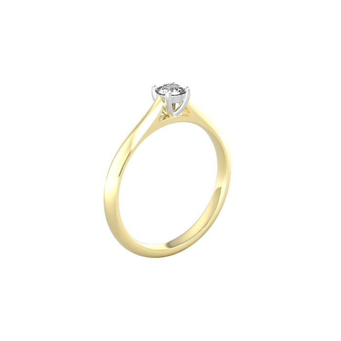 By Request 18ct White & Yellow Gold 0.33ct Diamond Ring - Ring Size L