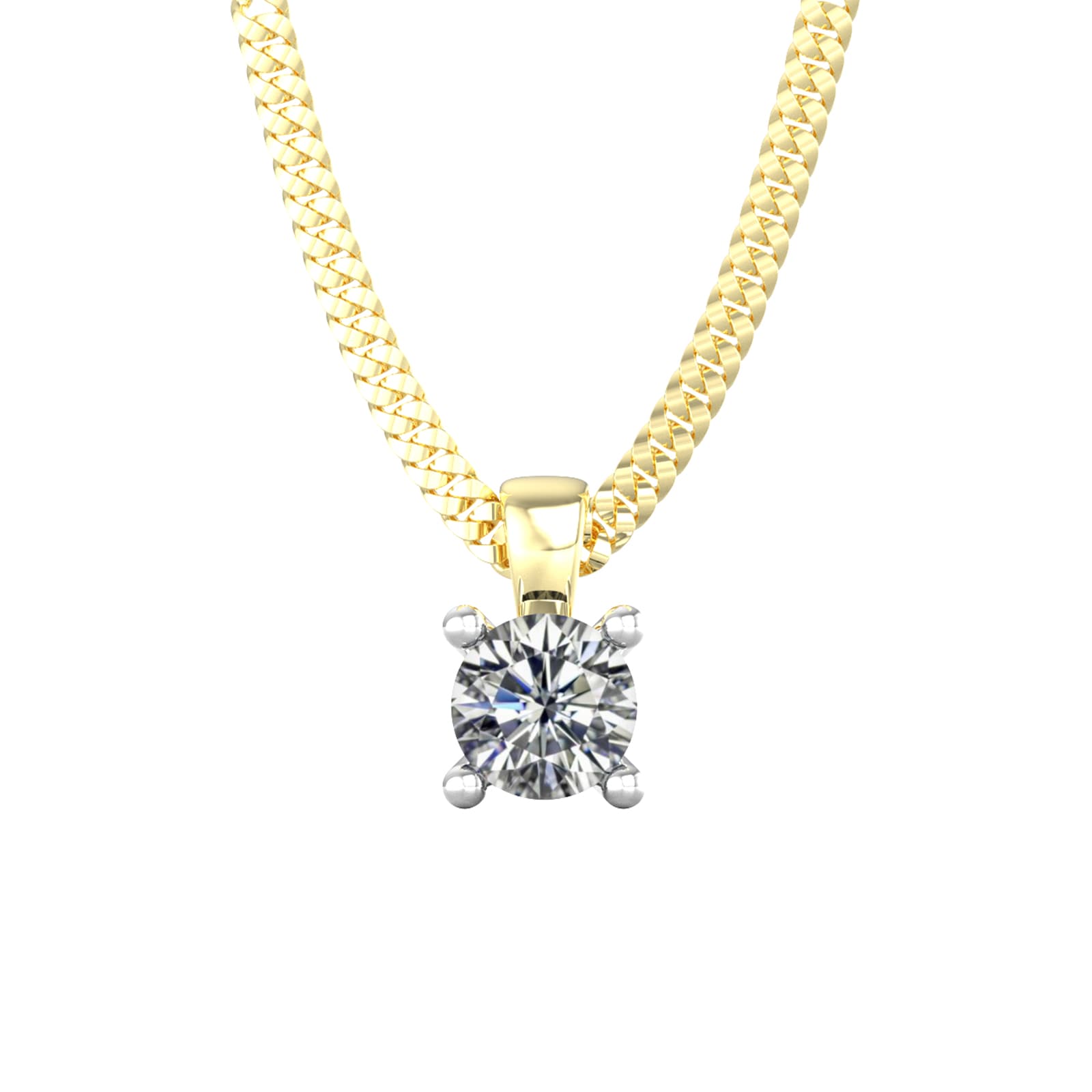 By Request 9ct Yellow & White Gold 0.25ct Solitaire Diamond Pendant By Request 9ct Yellow & White Gold 0.25ct Solitaire Diamond Pendant
