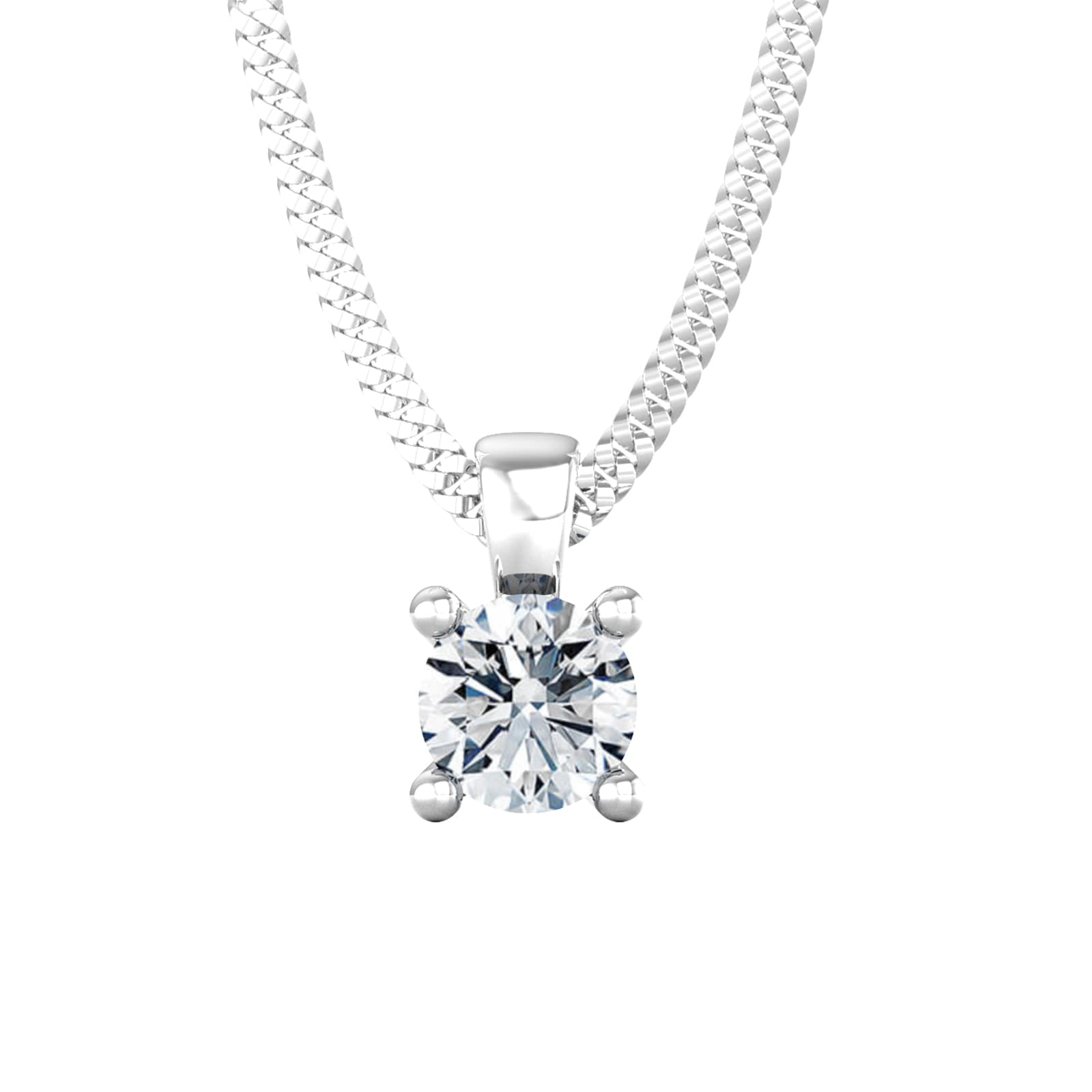 9ct White Gold 0.60ct Solitaire Diamond Pendant