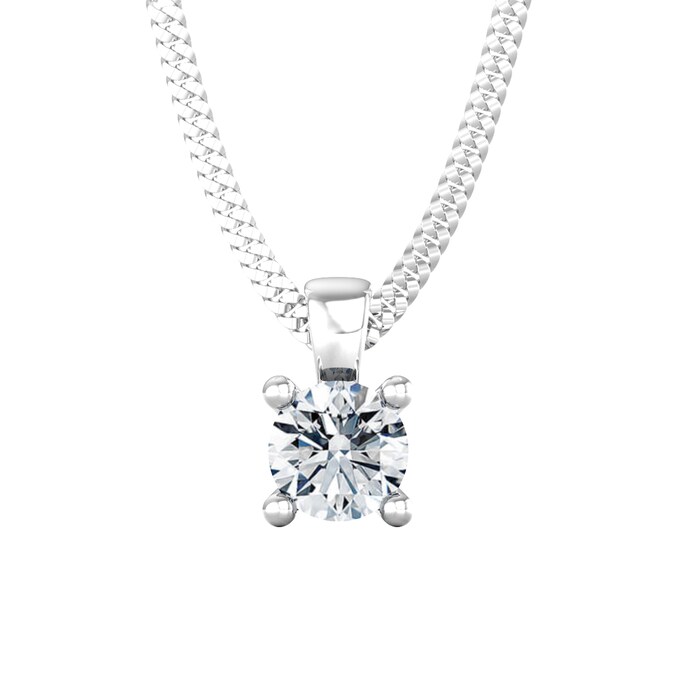 By Request 9ct White Gold 0.60ct Solitaire Diamond Pendant