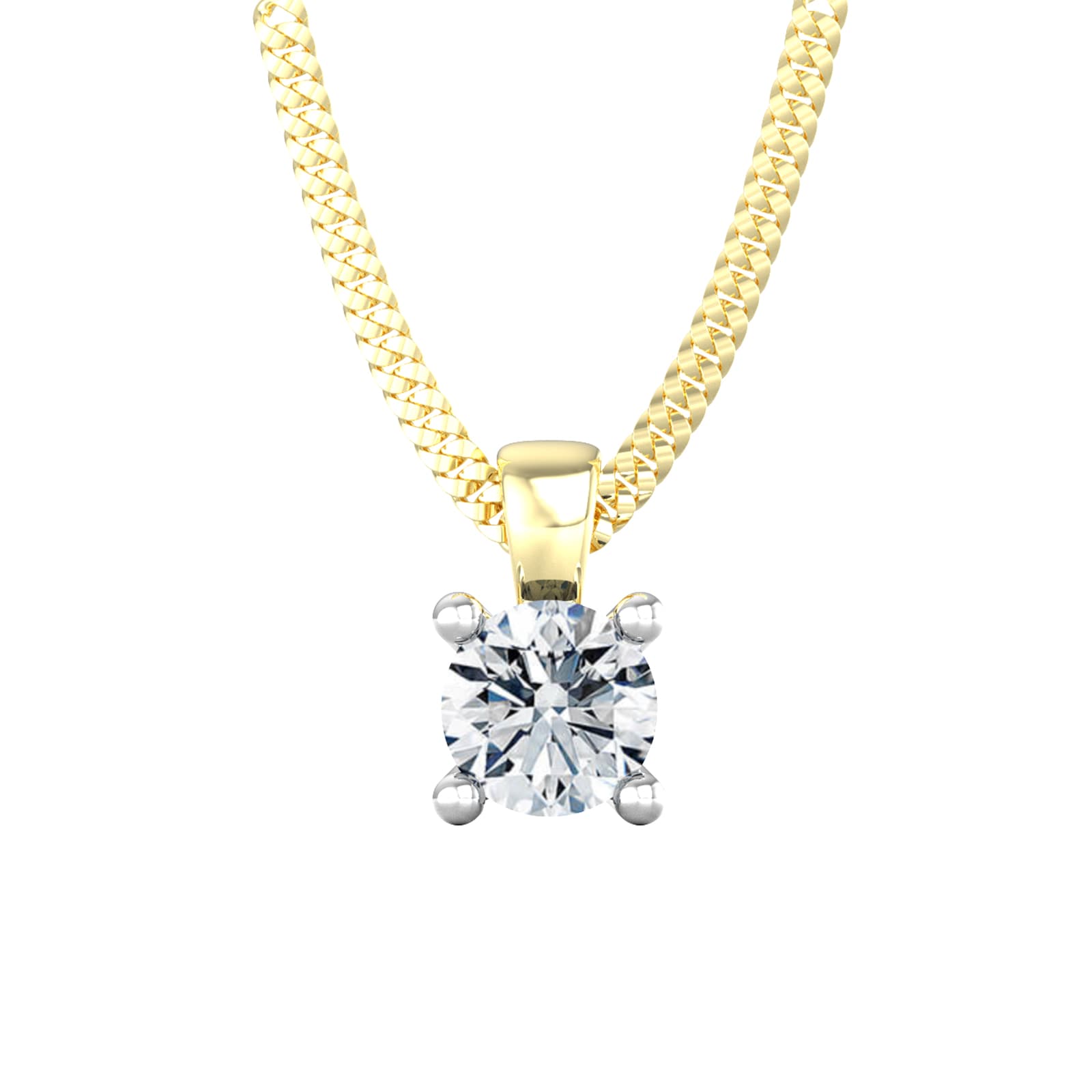 9ct Yellow & White Gold 0.60ct Solitaire Diamond Pendant