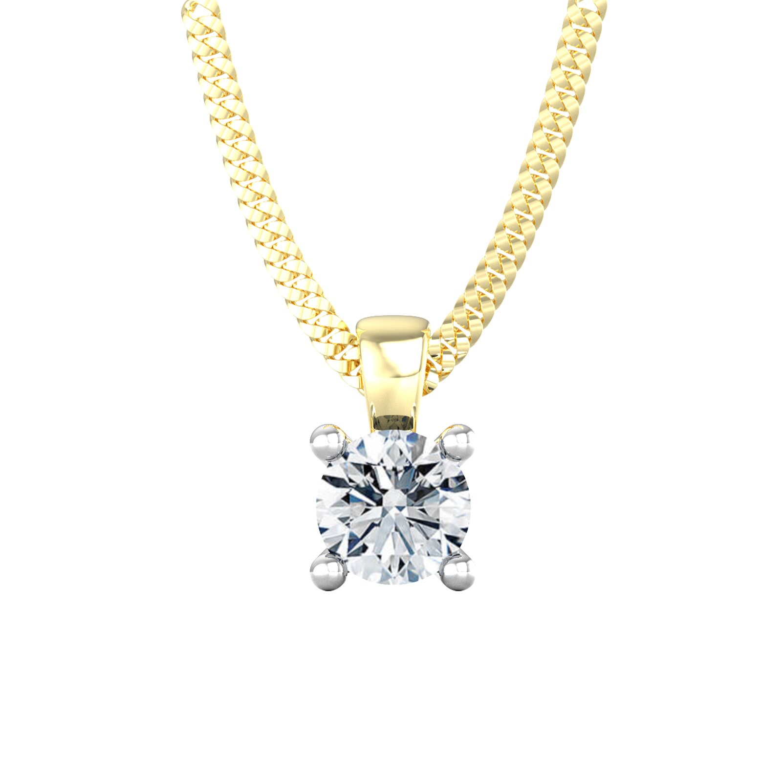 By Request 9ct Yellow & White Gold 0.60ct Solitaire Diamond Pendant