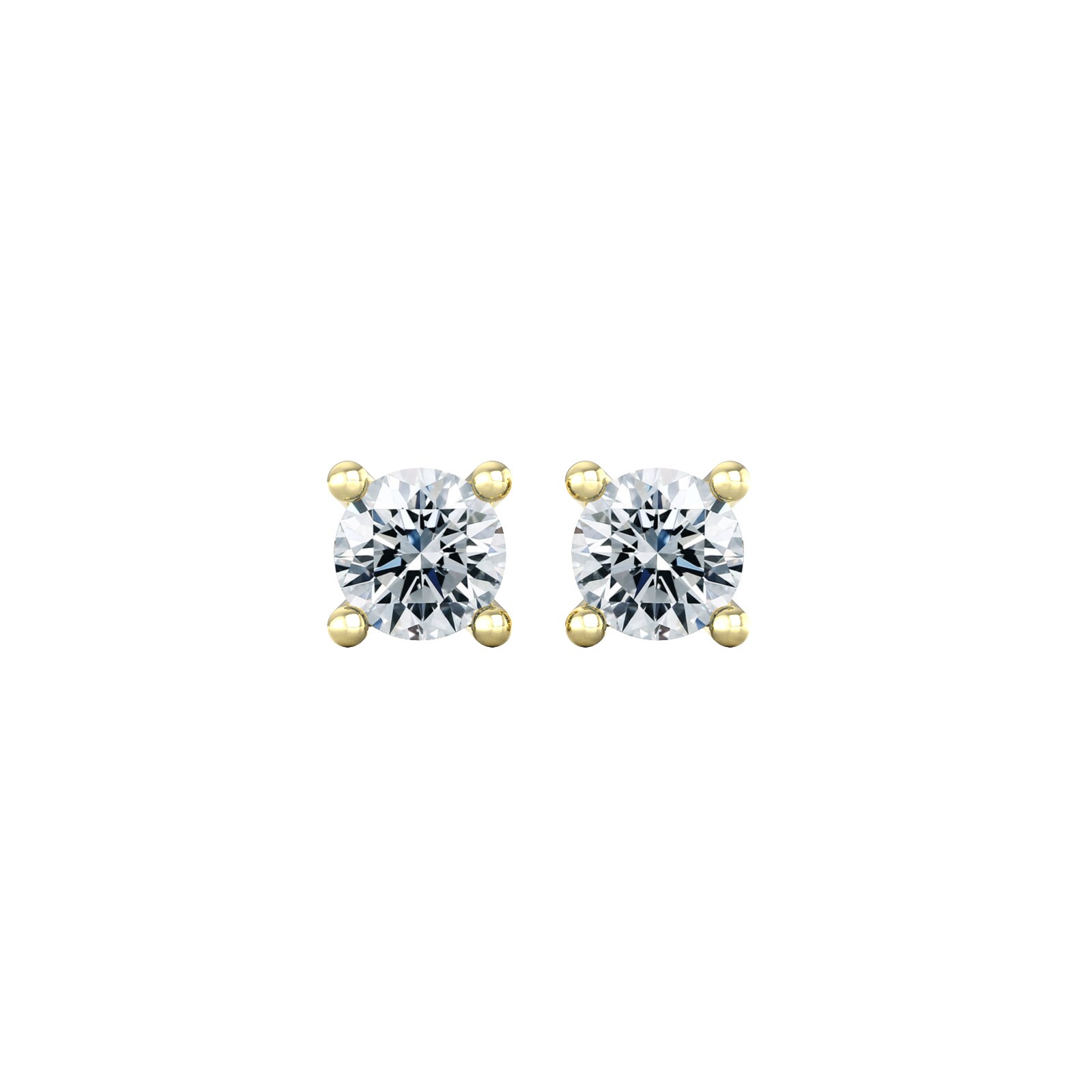 9ct Yellow Gold 0.33cttw Solitaire Diamond Stud Earrings