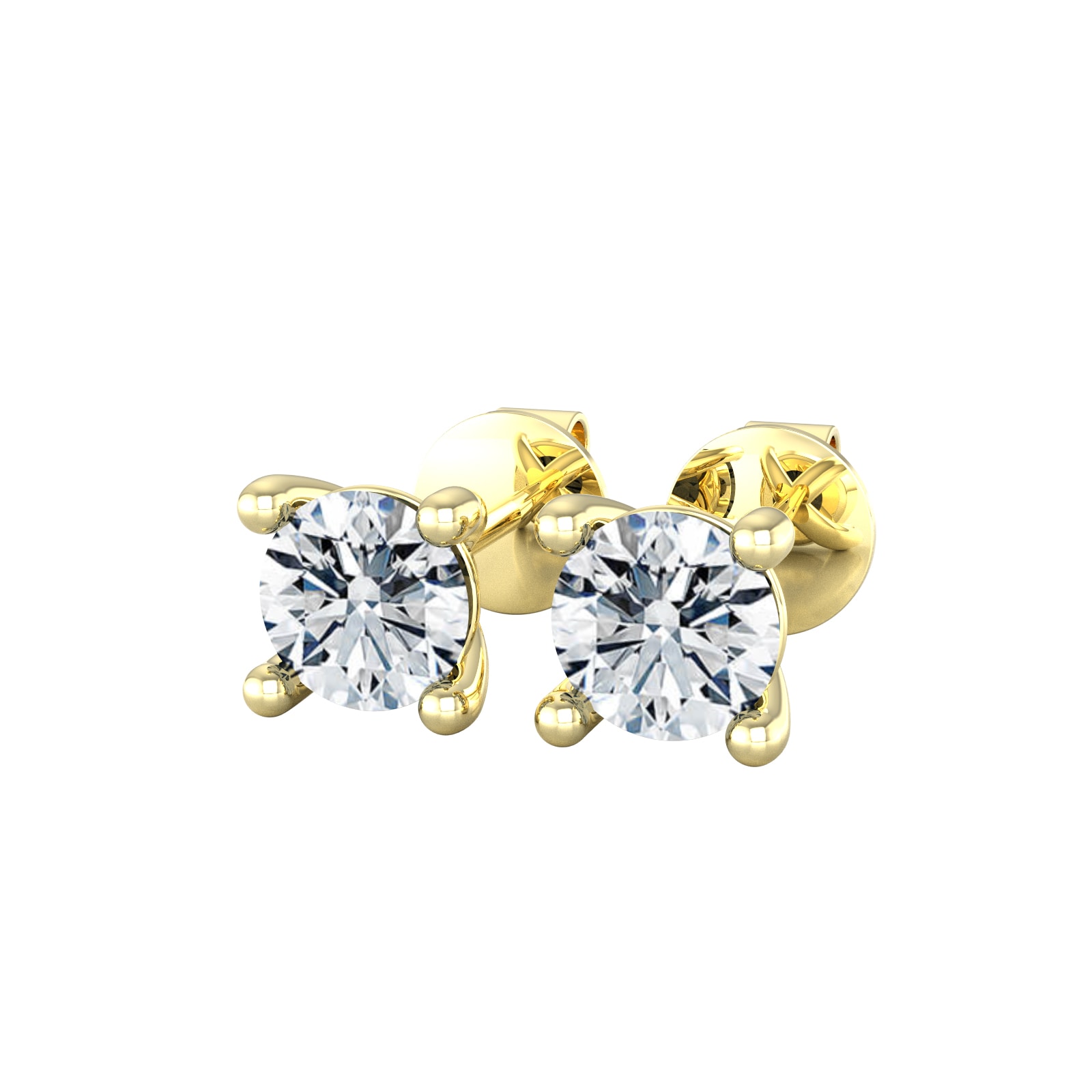 By Request 9ct Yellow Gold 0.50cttw Solitaire Diamond Stud Earrings