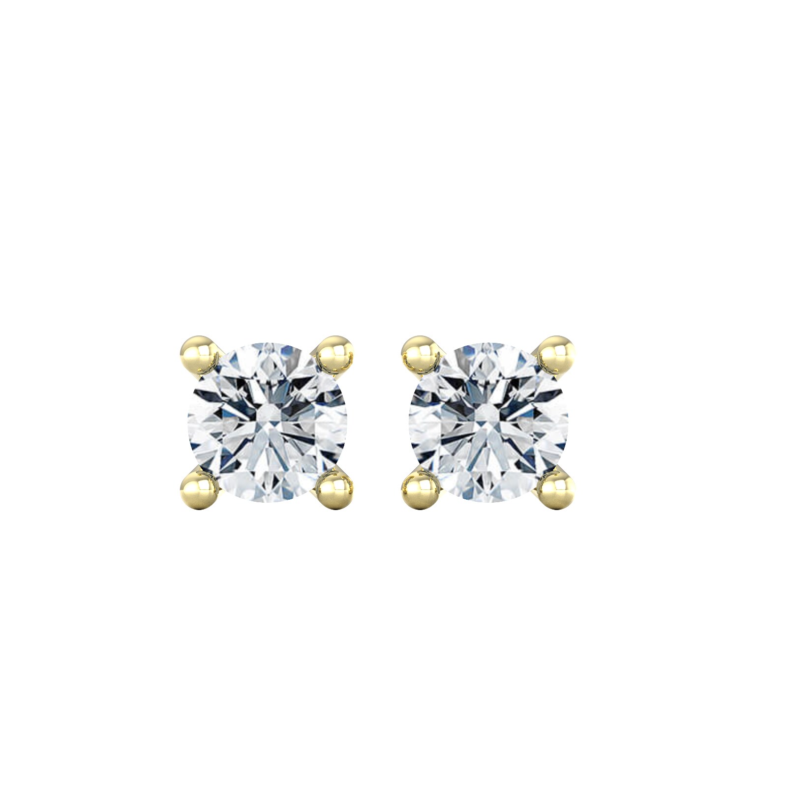 18ct Yellow Gold 0.50cttw Solitaire Diamond Stud Earrings