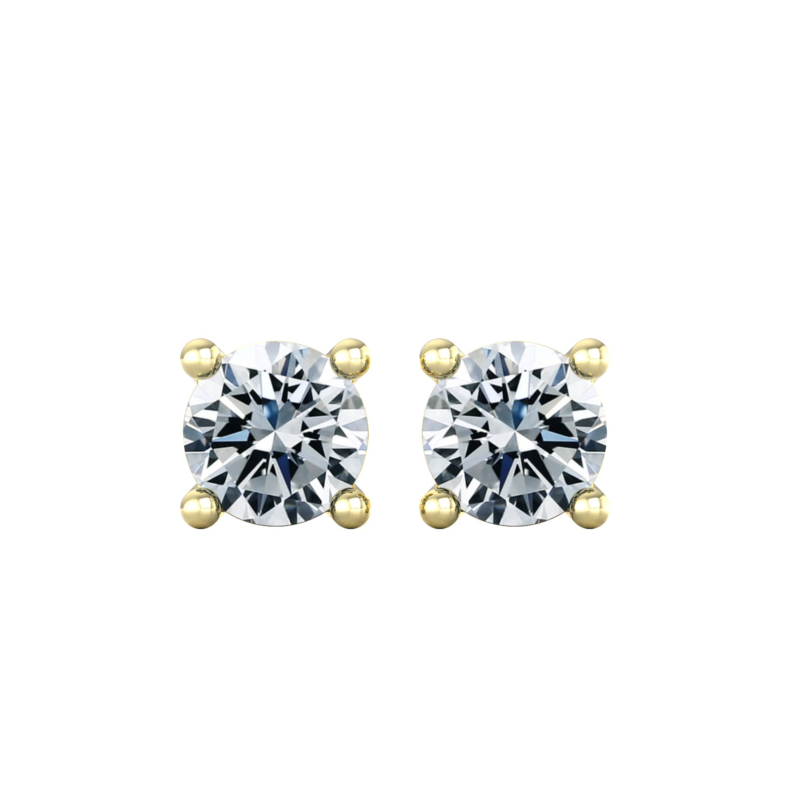 18ct Yellow Gold 0.75cttw Solitaire Diamond Stud Earrings