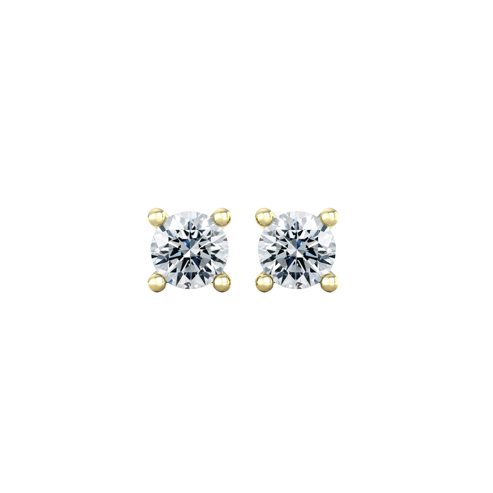 18ct Yellow Gold 0.25cttw Solitaire Diamond Stud Earrings