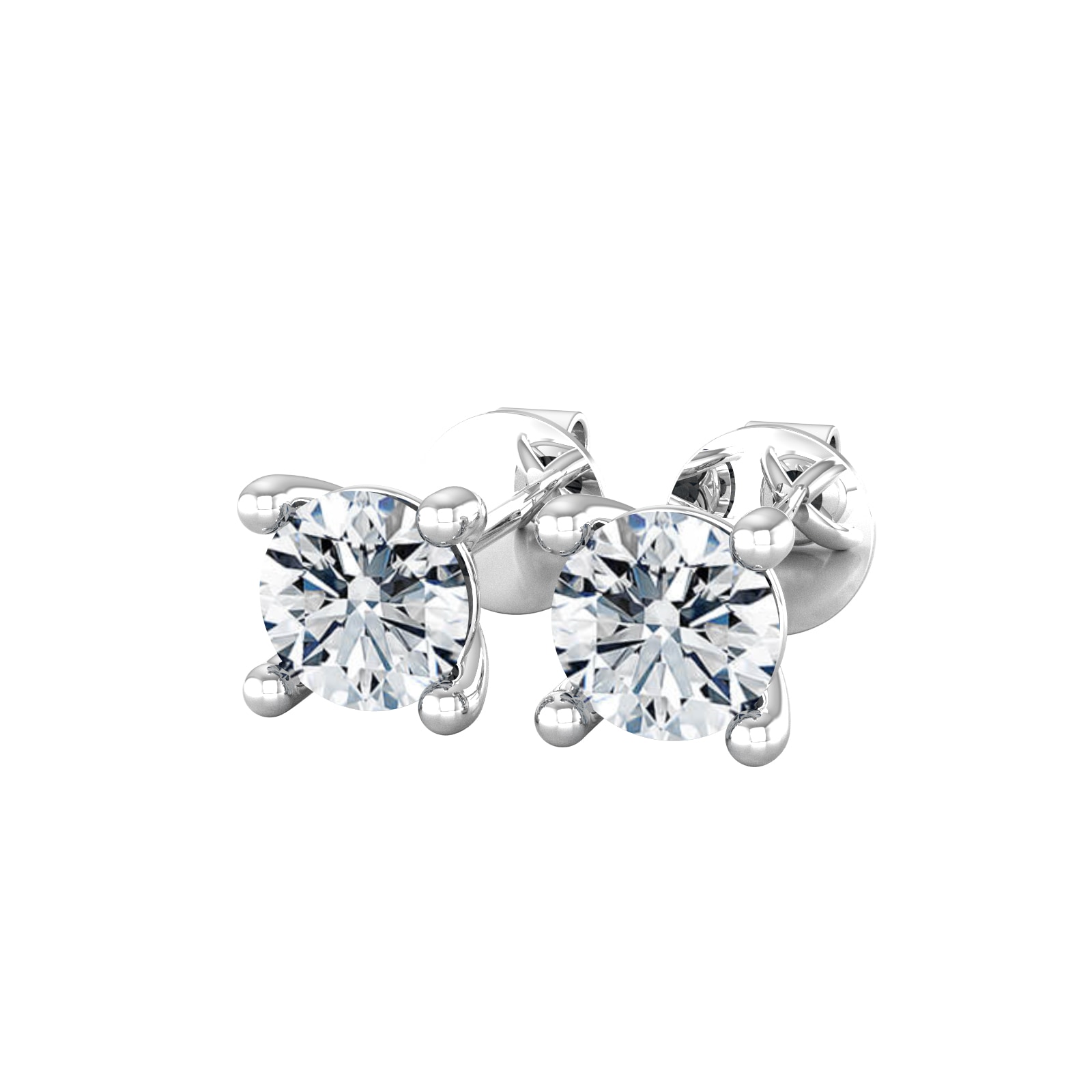 18ct White Gold 0.60cttw Solitaire Diamond Stud Earrings