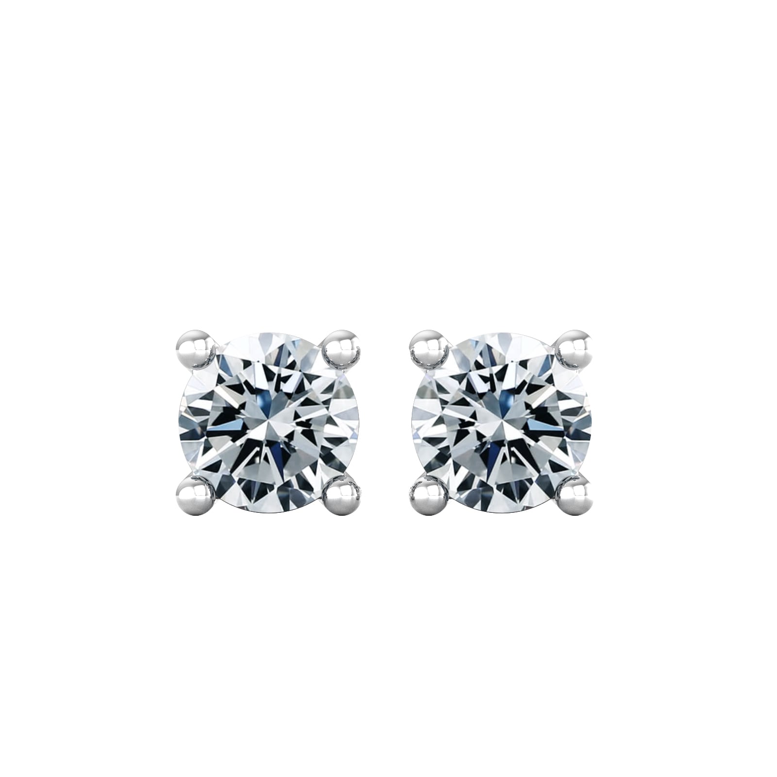 9ct White Gold 0.75cttw Solitaire Diamond Stud Earrings