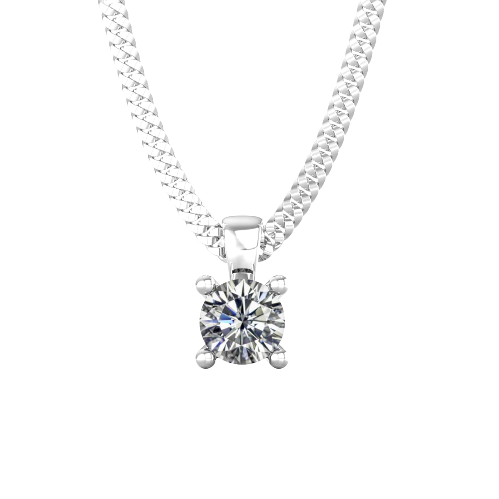 By Request 9ct White Gold 0.25ct Diamond Solitaire Pendant By Request 9ct White Gold 0.25ct Diamond Solitaire Pendant