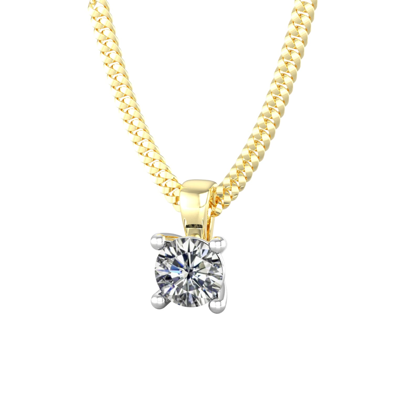 By Request 9ct Yellow & White Gold 0.25ct Diamond Solitaire Pendant