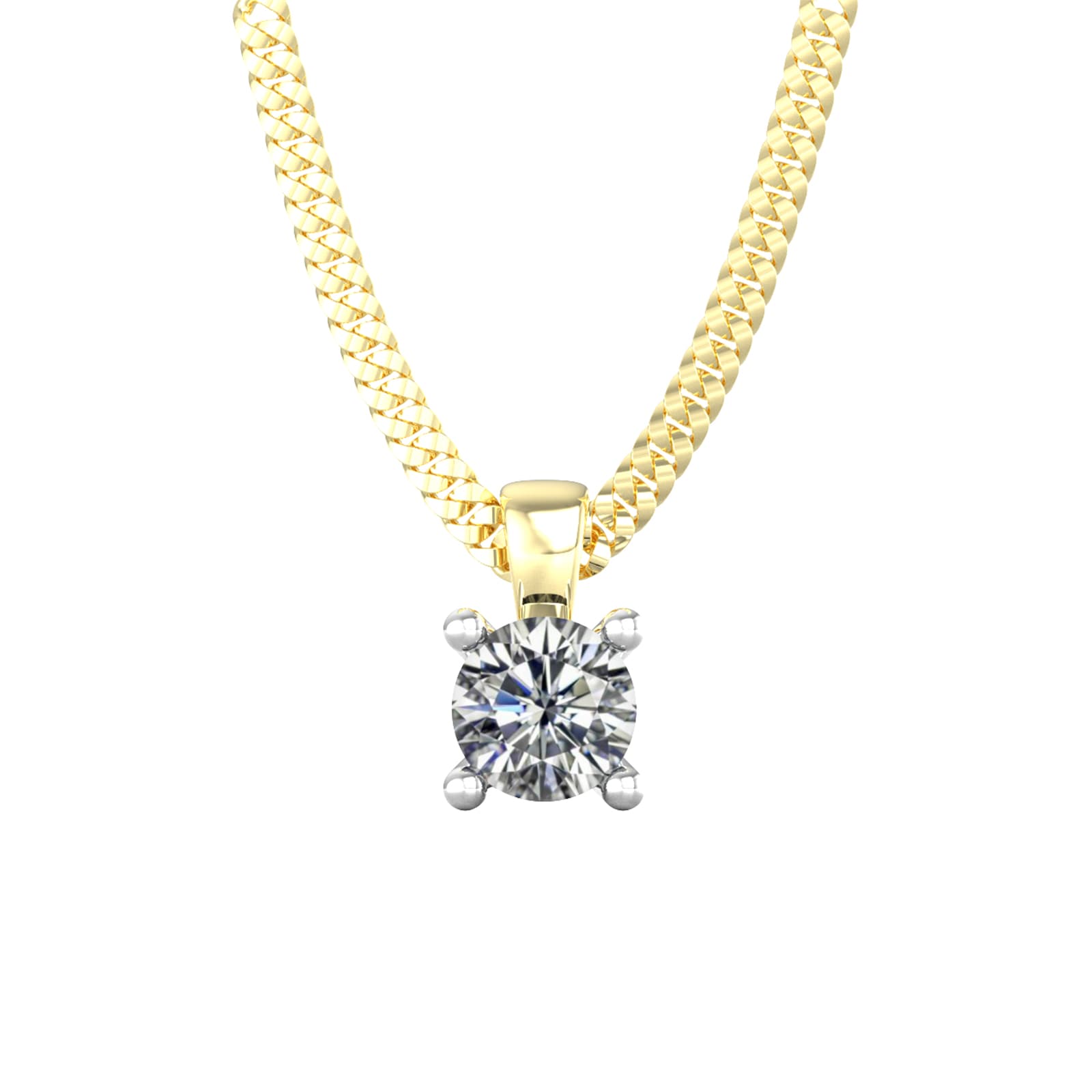 By Request 18ct Yellow & White Gold 0.25ct Diamond Solitaire Pendant