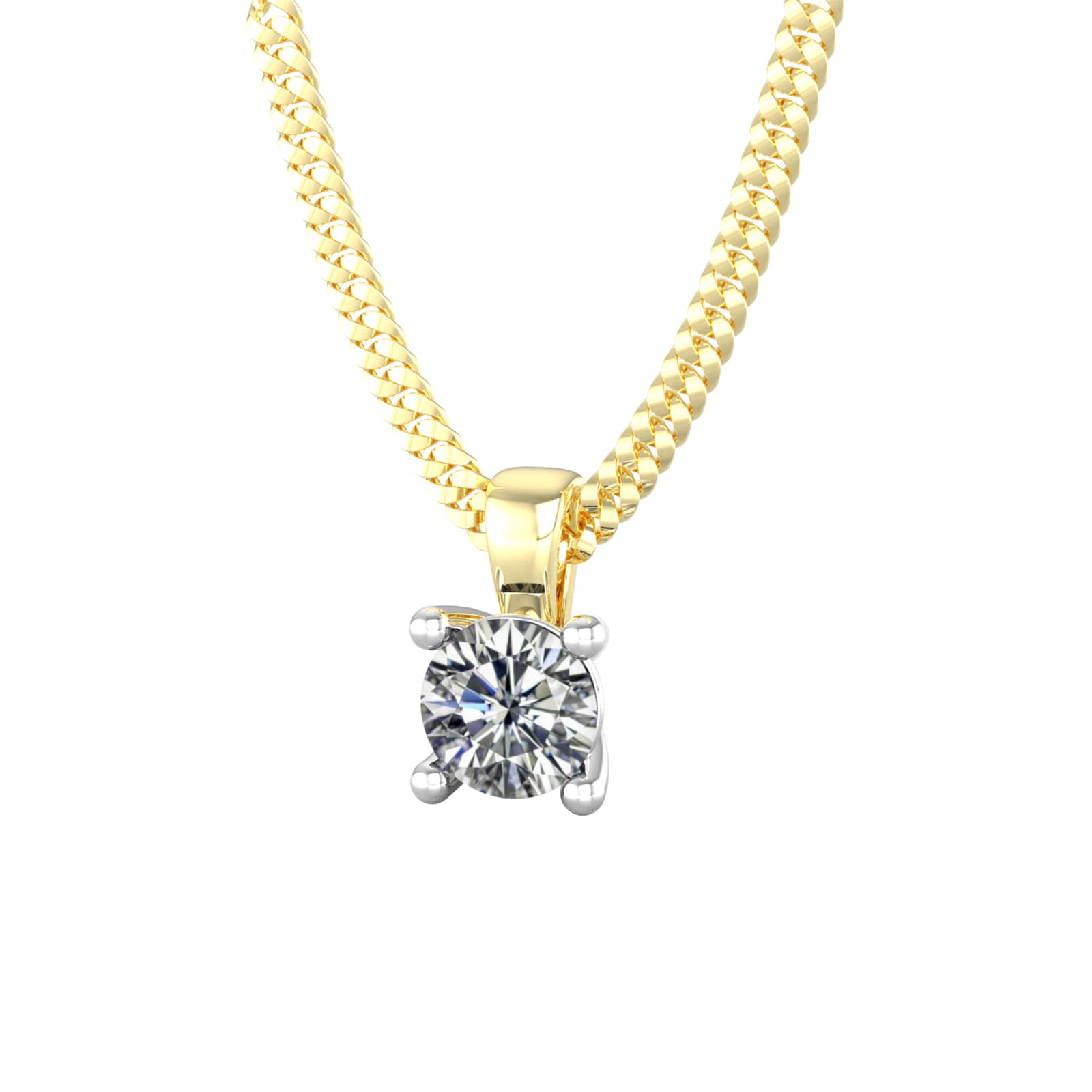 By Request 18ct Yellow & White Gold 0.25ct Diamond Solitaire Pendant