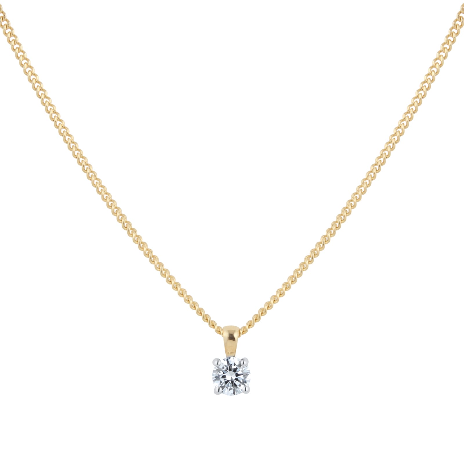 By Request 18ct Yellow & White Gold 0.40ct Diamond Solitaire Pendant