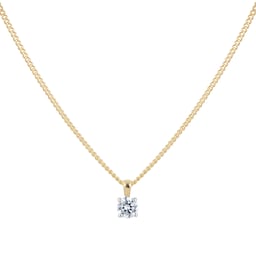 37893572 - 18ct Yellow & White Gold 0.40ct Diamond Solitaire Pendant