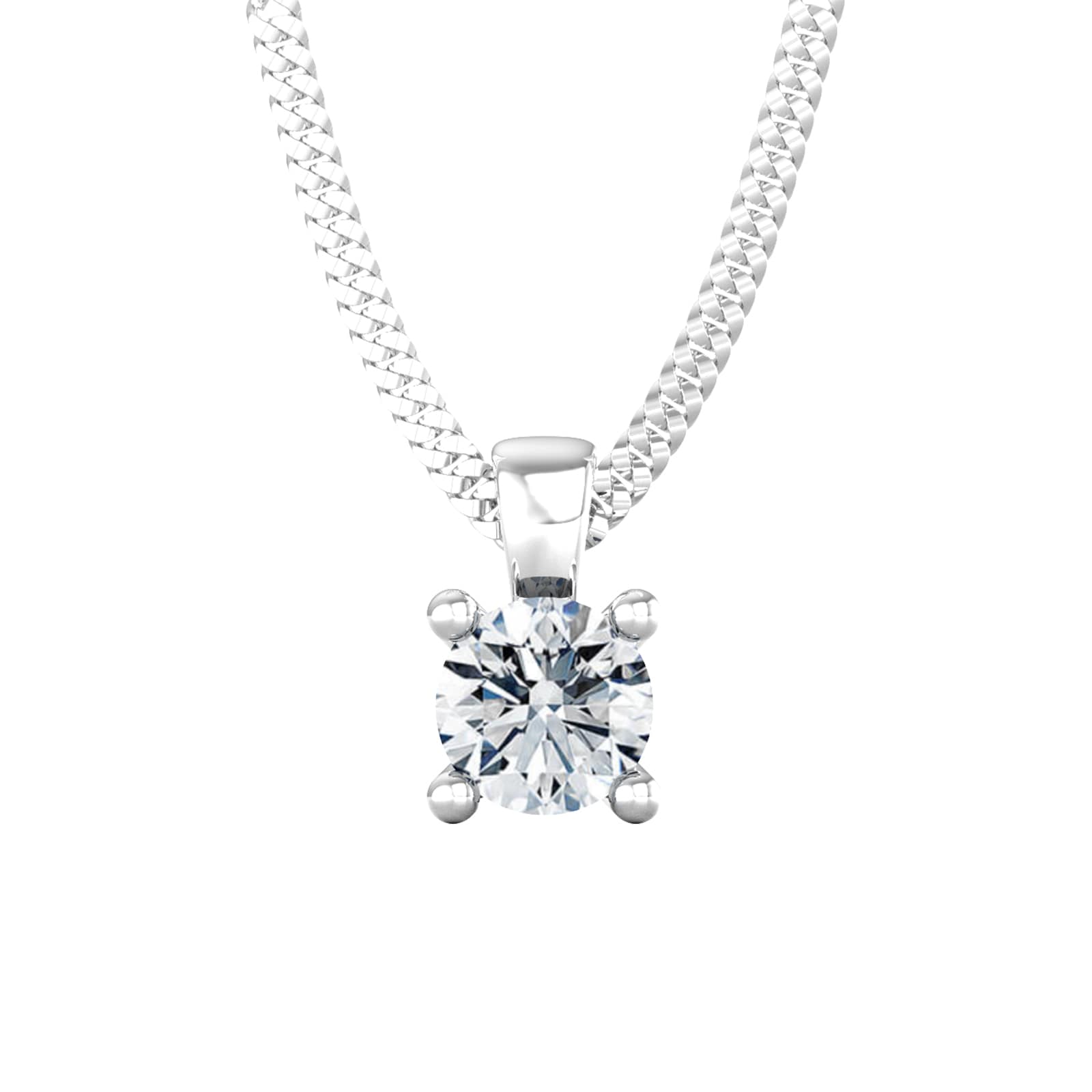 By Request 9ct White Gold 0.50ct Diamond Solitaire Pendant