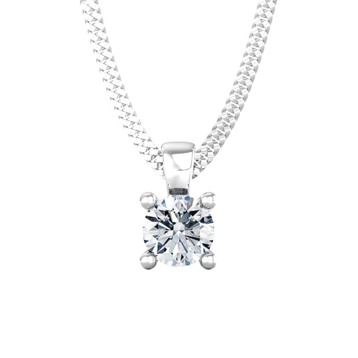 By Request 18ct White Gold 0.50ct Diamond Solitaire Pendant
