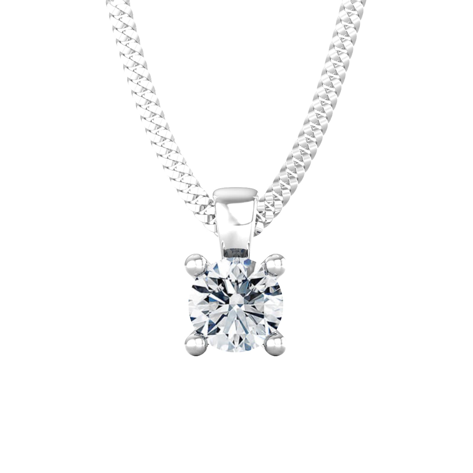 By Request 18ct White Gold 0.50ct Diamond Solitaire Pendant