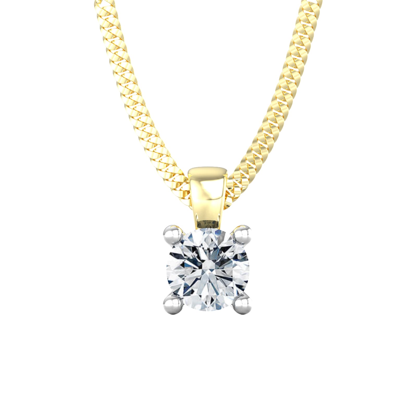 By Request 9ct Yellow & White Gold 0.50ct Diamond Solitaire Pendant