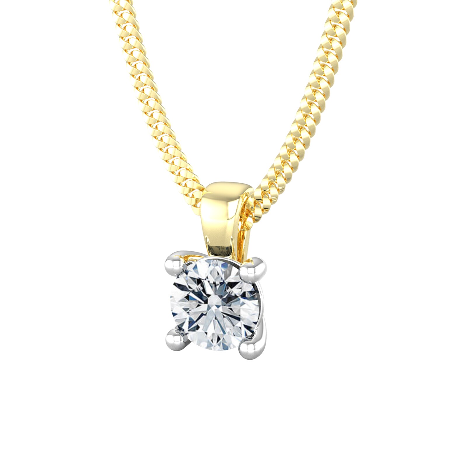 By Request 18ct Yellow & White Gold 0.50ct Diamond Solitaire Pendant