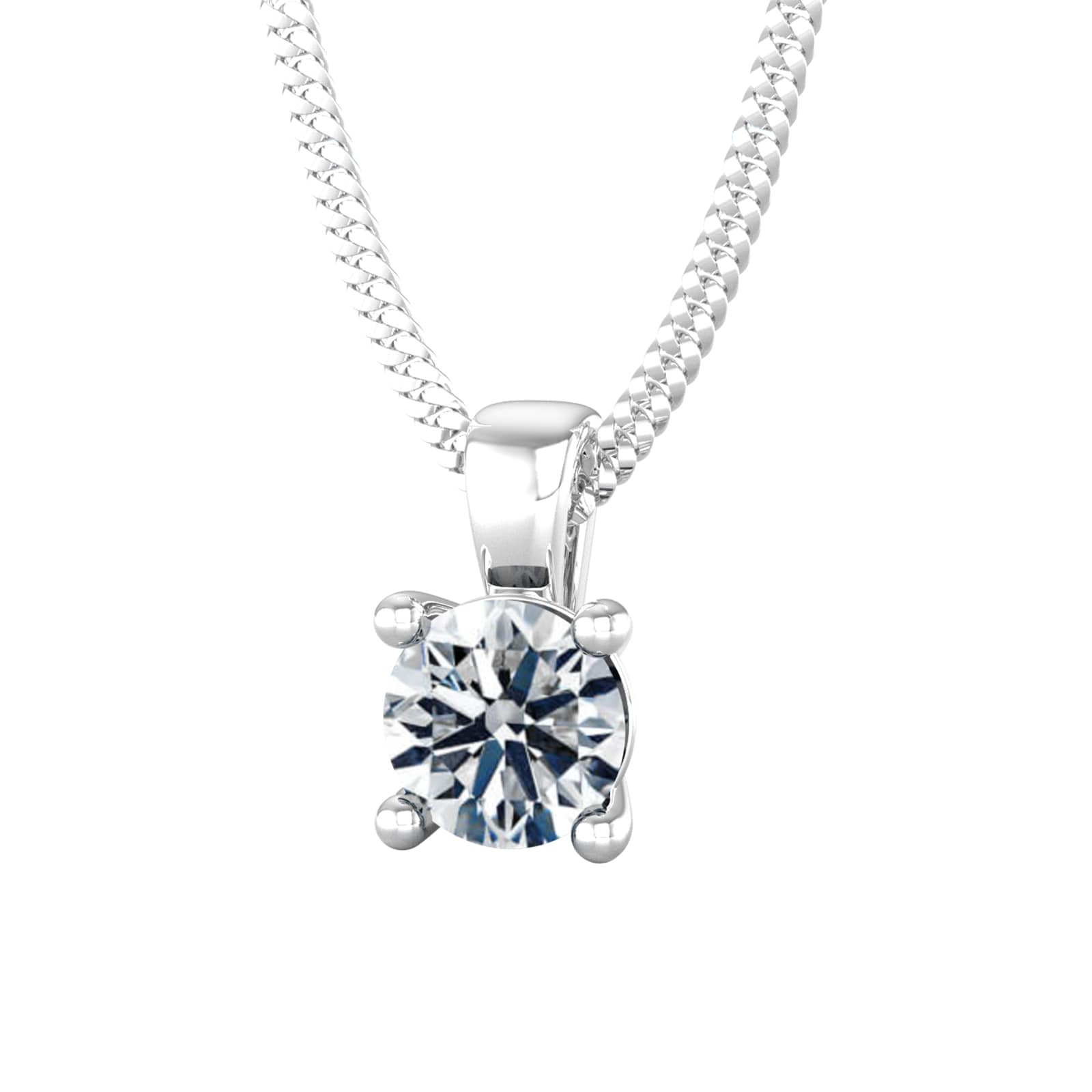 By Request 9ct White Gold 0.75ct Diamond Solitaire Pendant By Request 9ct White Gold 0.75ct Diamond Solitaire Pendant