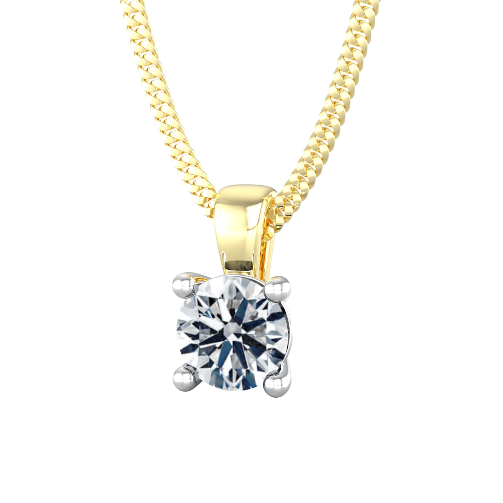 By Request 18ct Yellow & White Gold 0.75ct Diamond Solitaire Pendant By Request 18ct Yellow & White Gold 0.75ct Diamond Solitaire Pendant