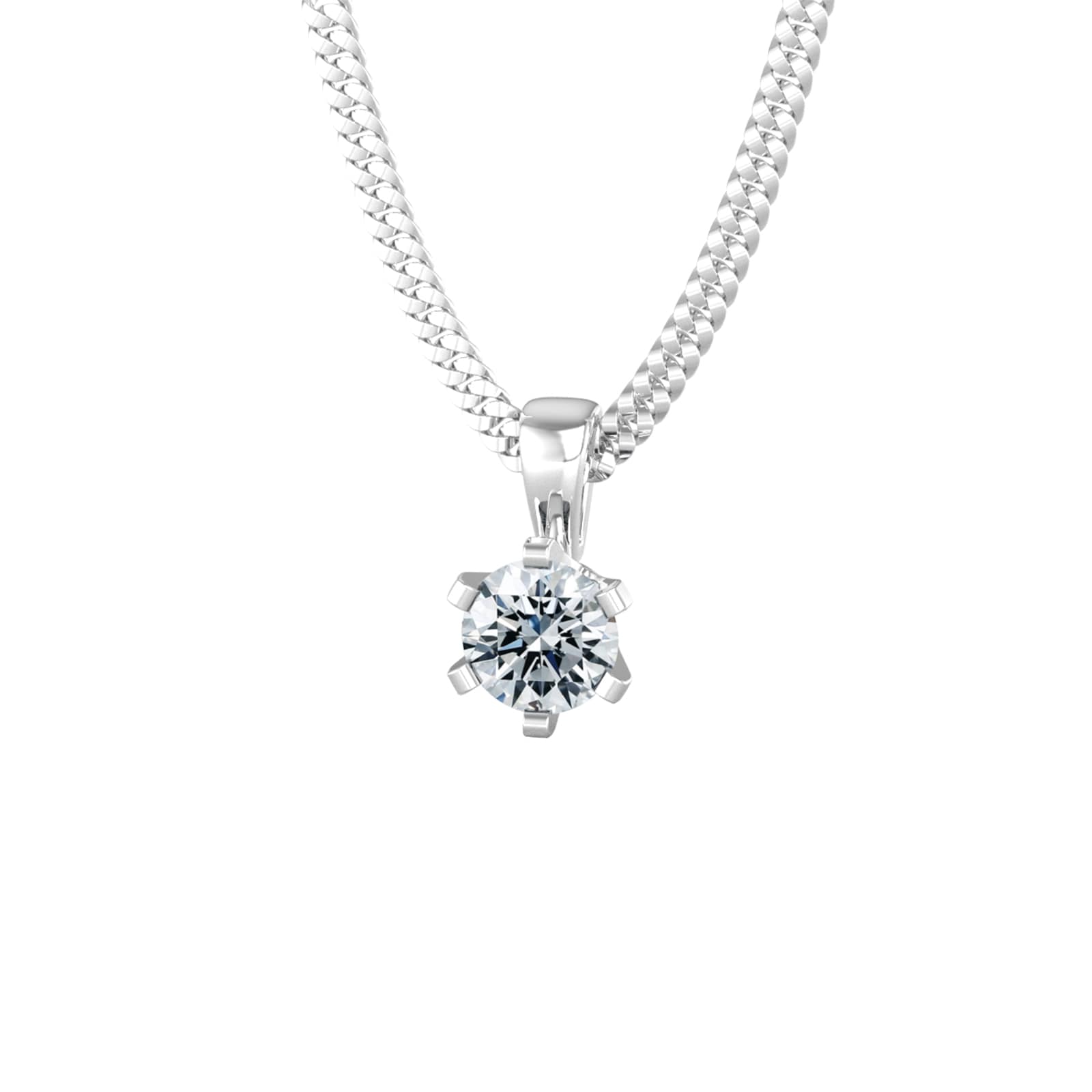 By Request 9ct White Gold 0.33ct Solitaire Diamond Pendant