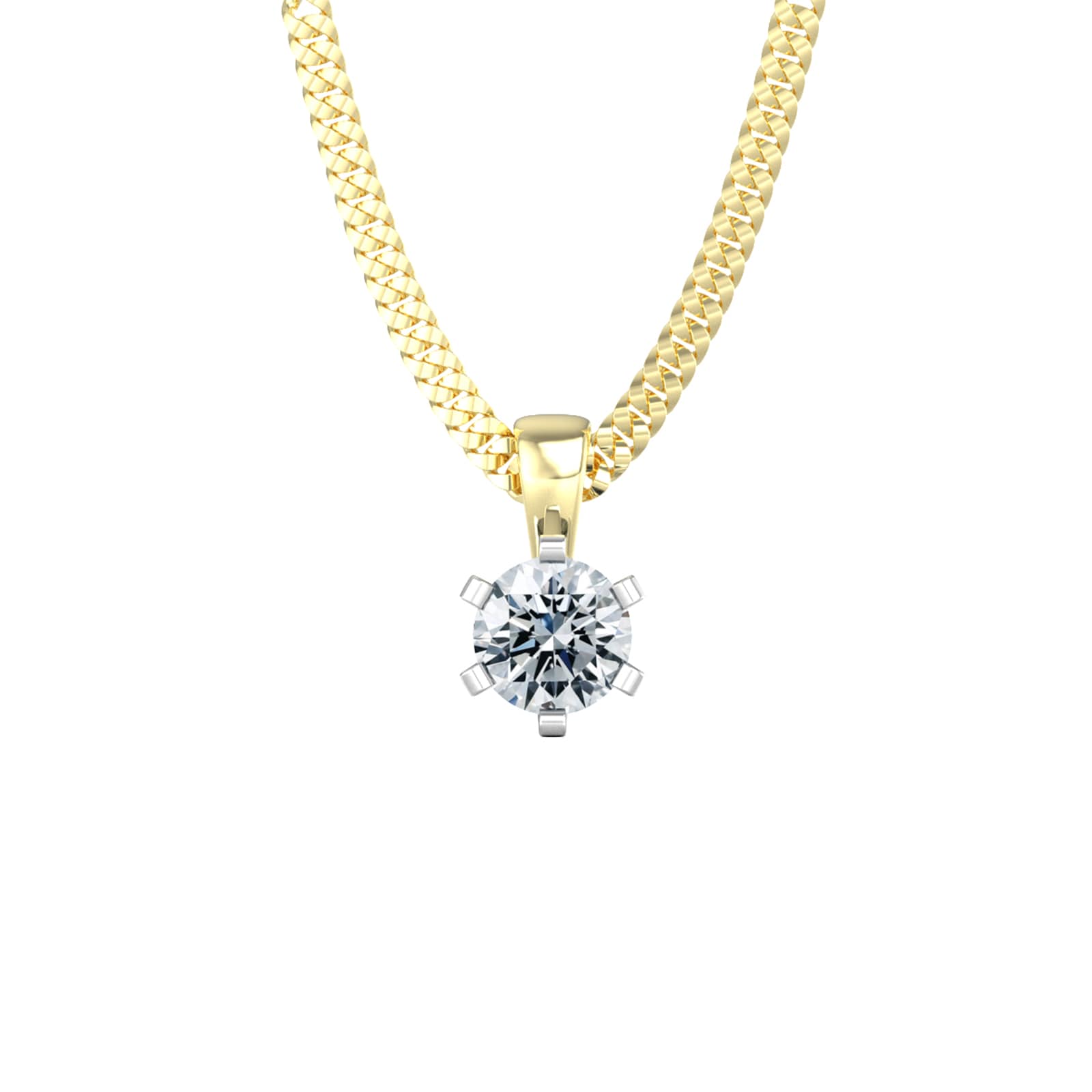 By Request 9ct Yellow & White Gold 0.33ct Solitaire Diamond Pendant