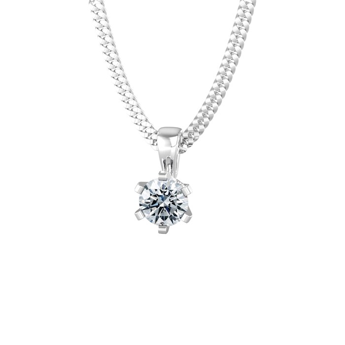 By Request 18ct White Gold 0.33ct Solitaire Diamond Pendant