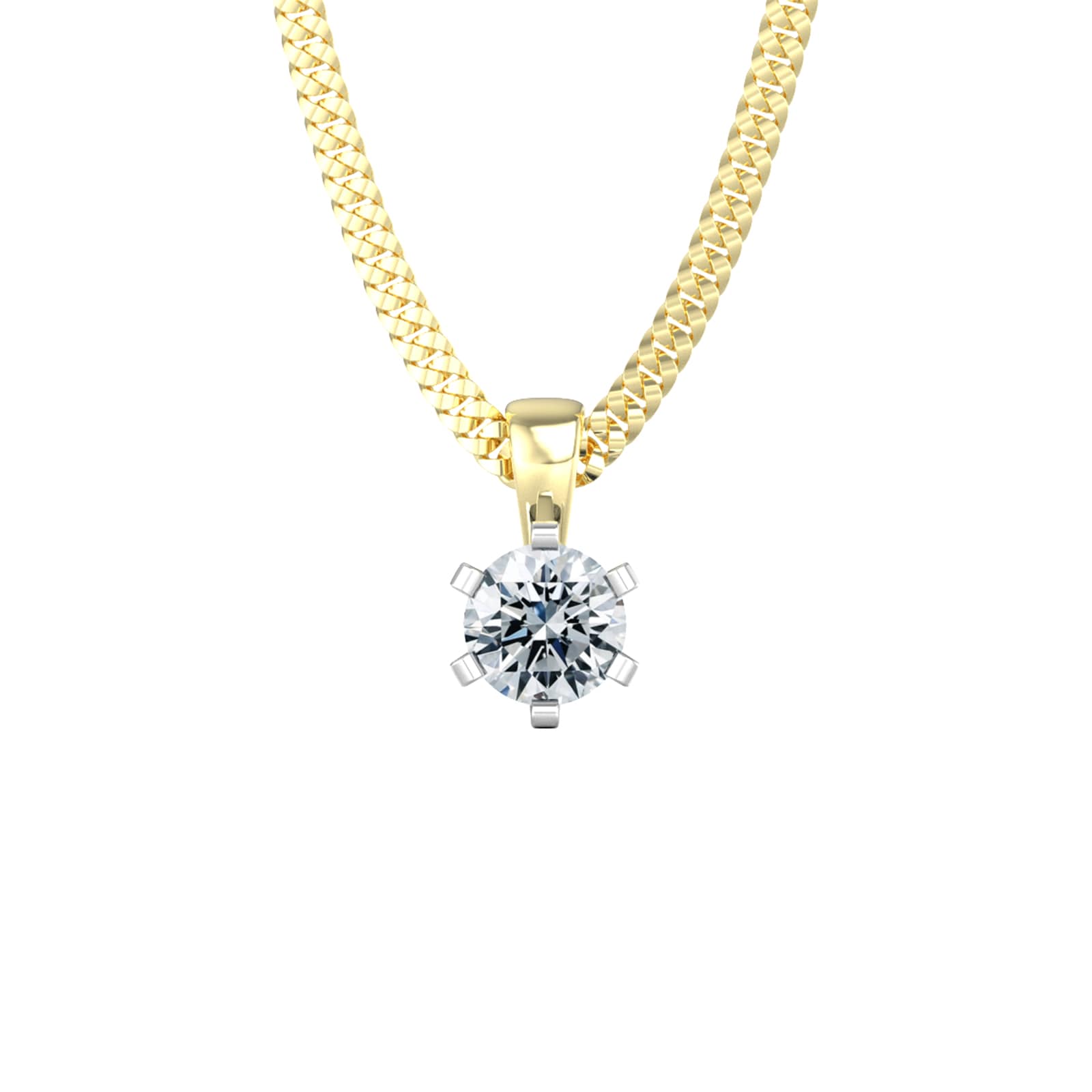 By Request 18ct Yellow & White Gold 0.33ct Solitaire Diamond Pendant