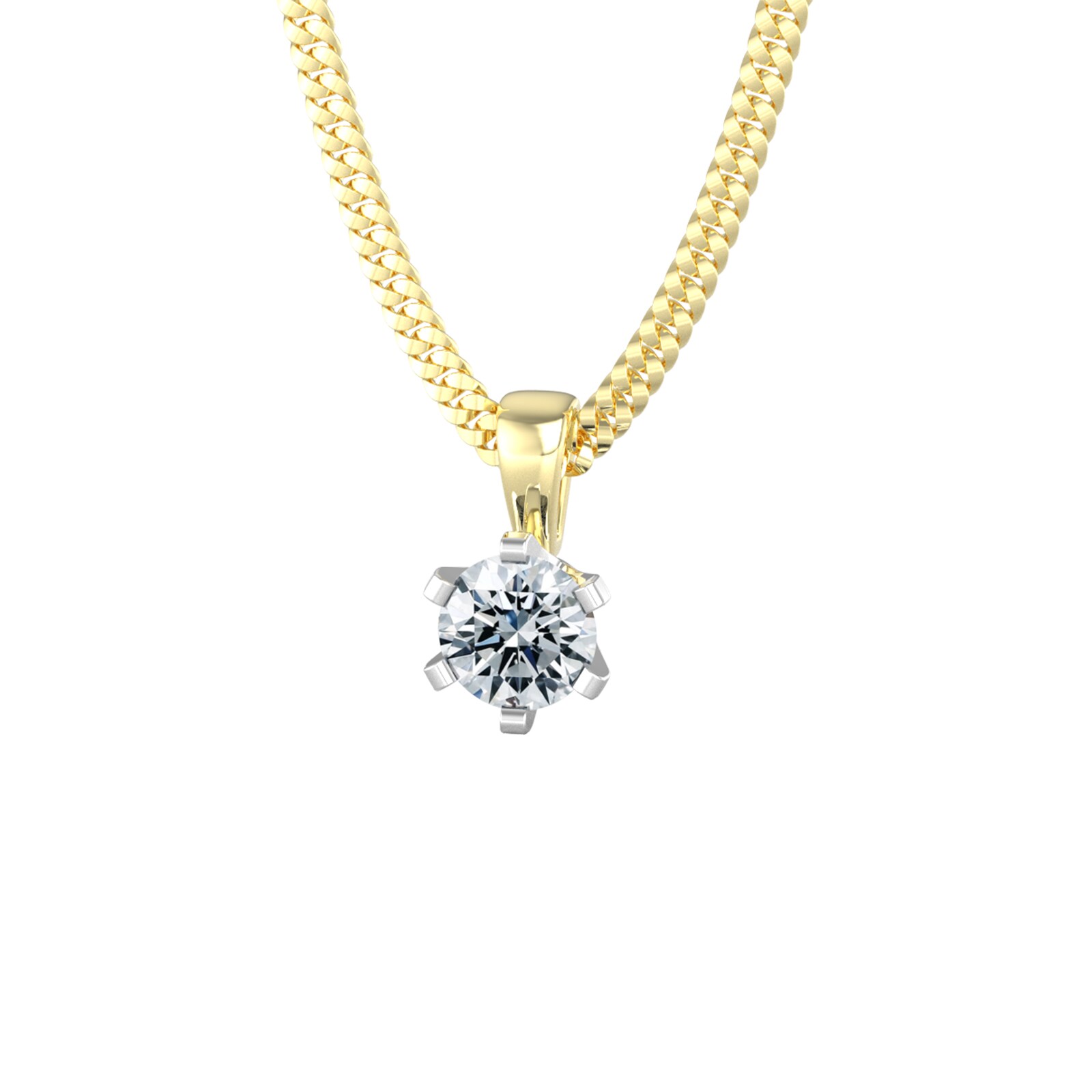 By Request 18ct Yellow & White Gold 0.33ct Solitaire Diamond Pendant