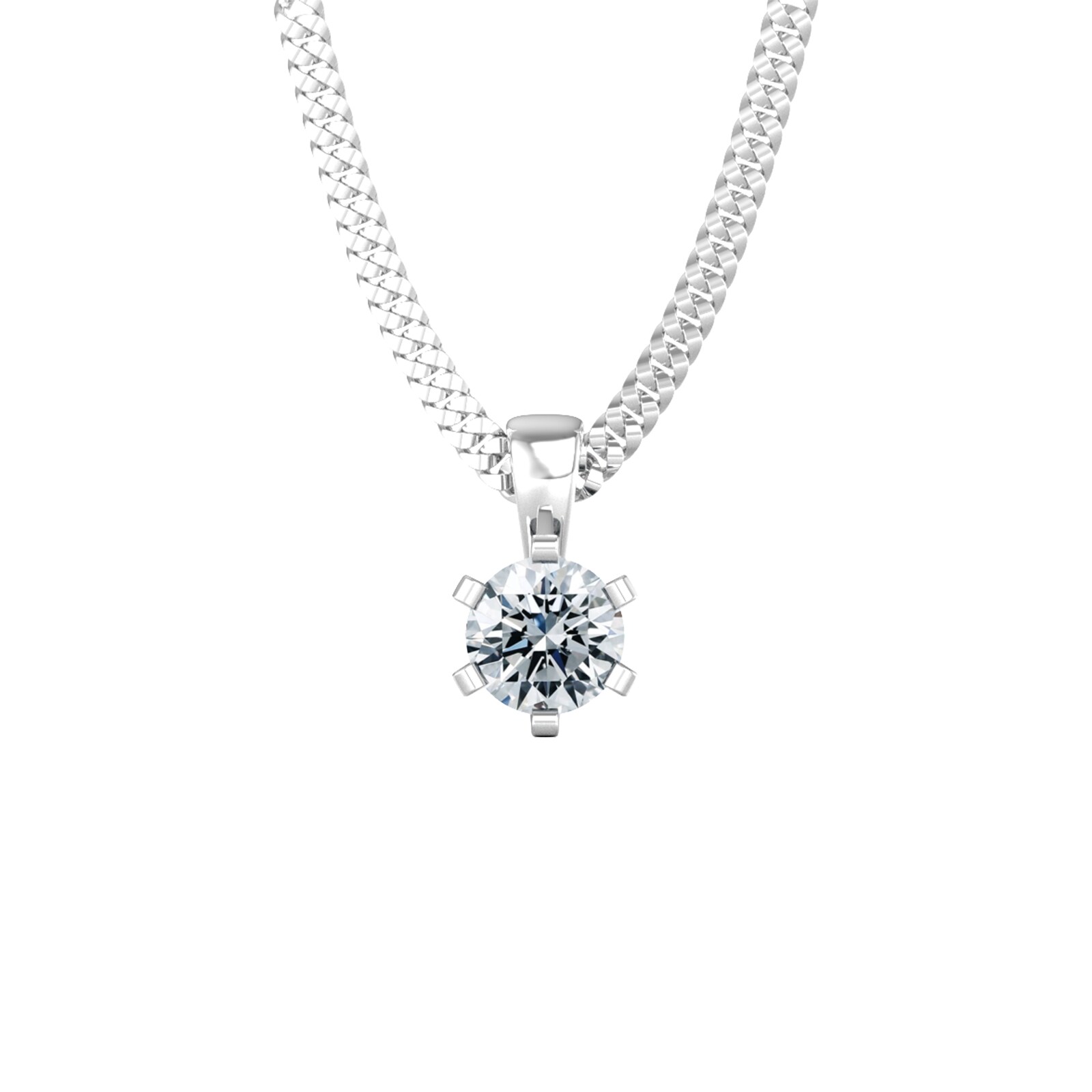By Request 9ct White Gold 0.40ct Solitaire Diamond Pendant By Request 9ct White Gold 0.40ct Solitaire Diamond Pendant