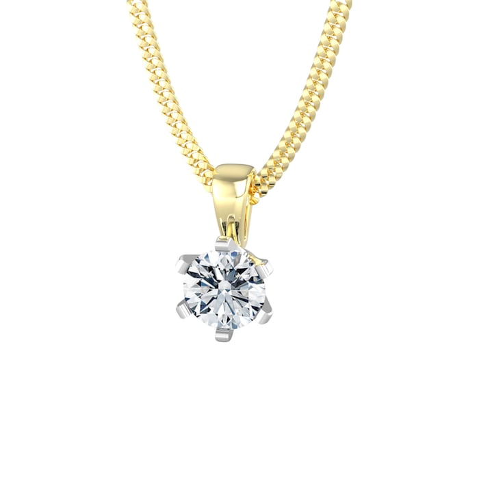 By Request 18ct Yellow & White Gold 0.50ct Solitaire Diamond Pendant
