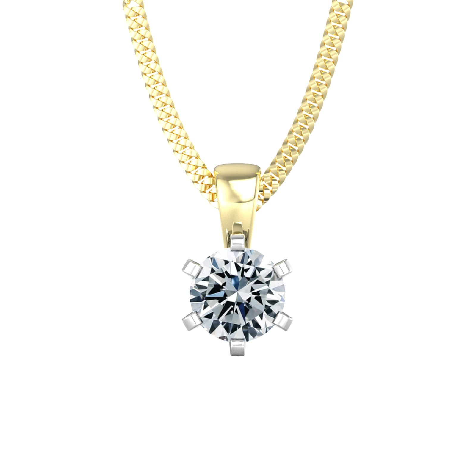 By Request 9ct Yellow & White Gold 0.75ct Solitaire Diamond Pendant By Request 9ct Yellow & White Gold 0.75ct Solitaire Diamond Pendant