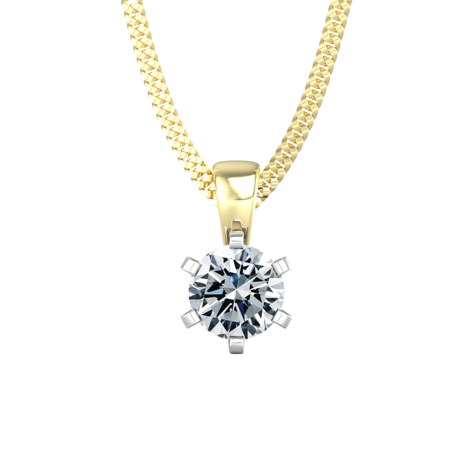 By Request 18ct Yellow & White Gold 0.75ct Solitaire Diamond Pendant By Request 18ct Yellow & White Gold 0.75ct Solitaire Diamond Pendant