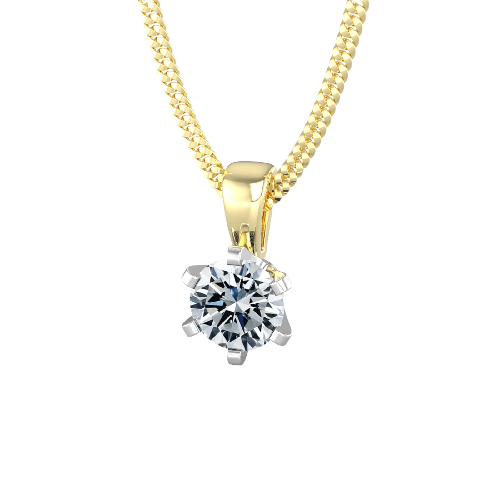 By Request 18ct Yellow & White Gold 0.75ct Solitaire Diamond Pendant By Request 18ct Yellow & White Gold 0.75ct Solitaire Diamond Pendant